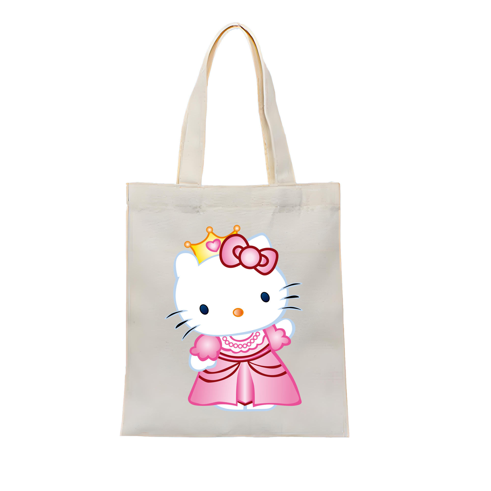 （画像用） Hello Kitty ハローキティ 縦型キャンバス生地手提げバッグ　トートバッグ