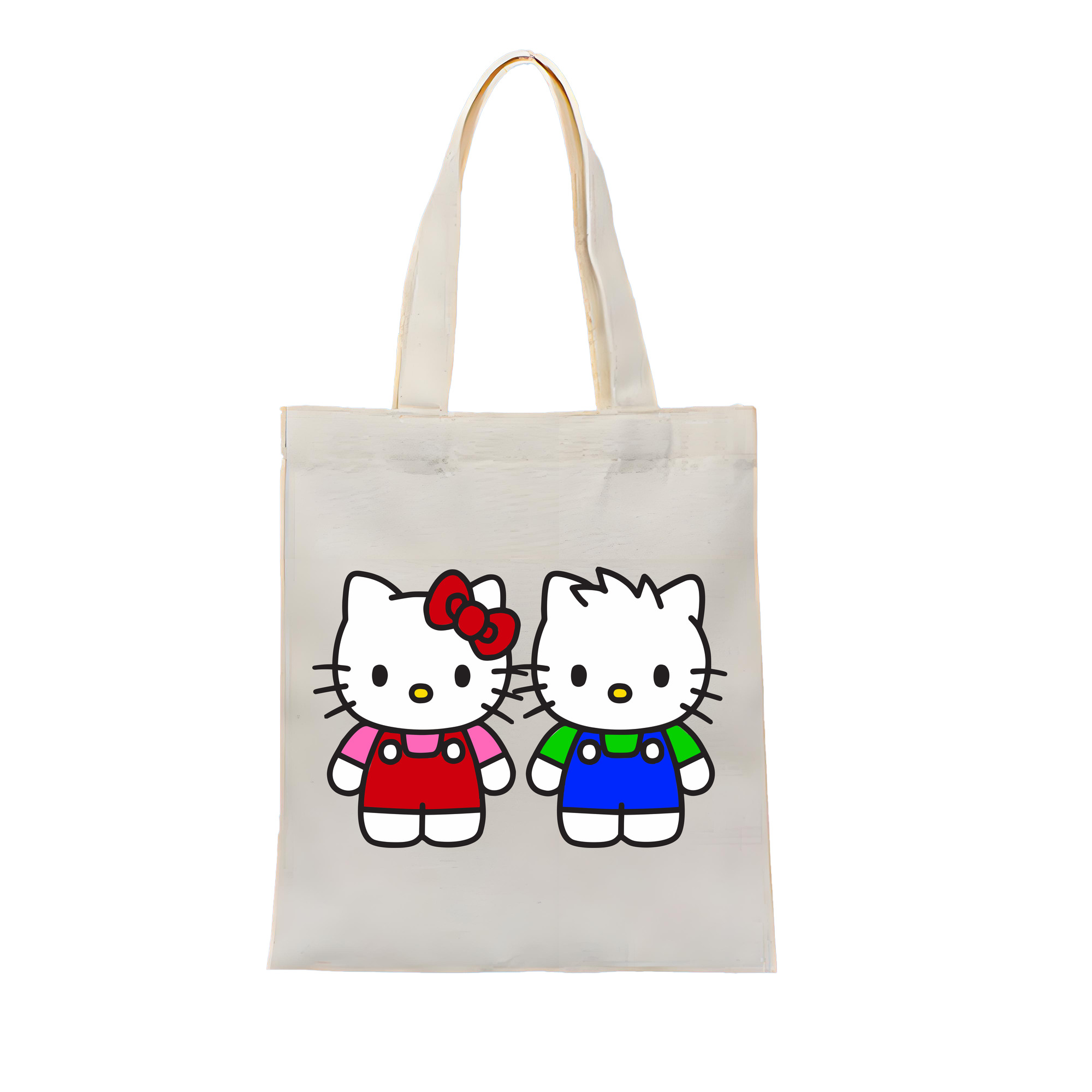 （画像用） Hello Kitty ハローキティ 縦型キャンバス生地手提げバッグ　トートバッグ