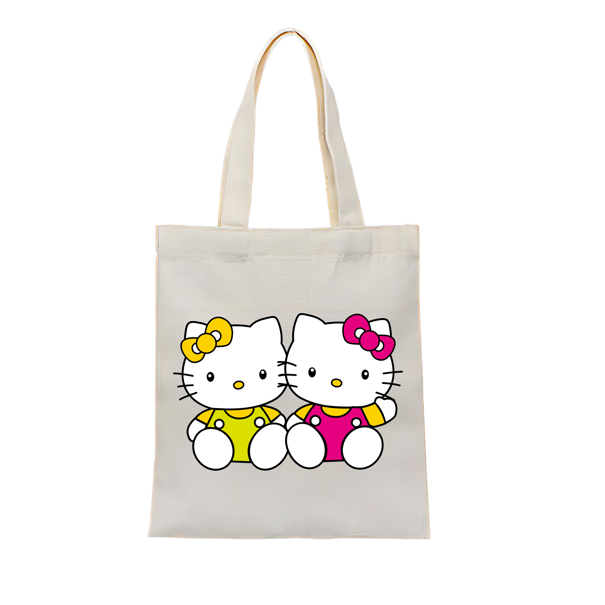 （画像用） Hello Kitty ハローキティ 縦型キャンバス生地手提げバッグ　トートバッグ