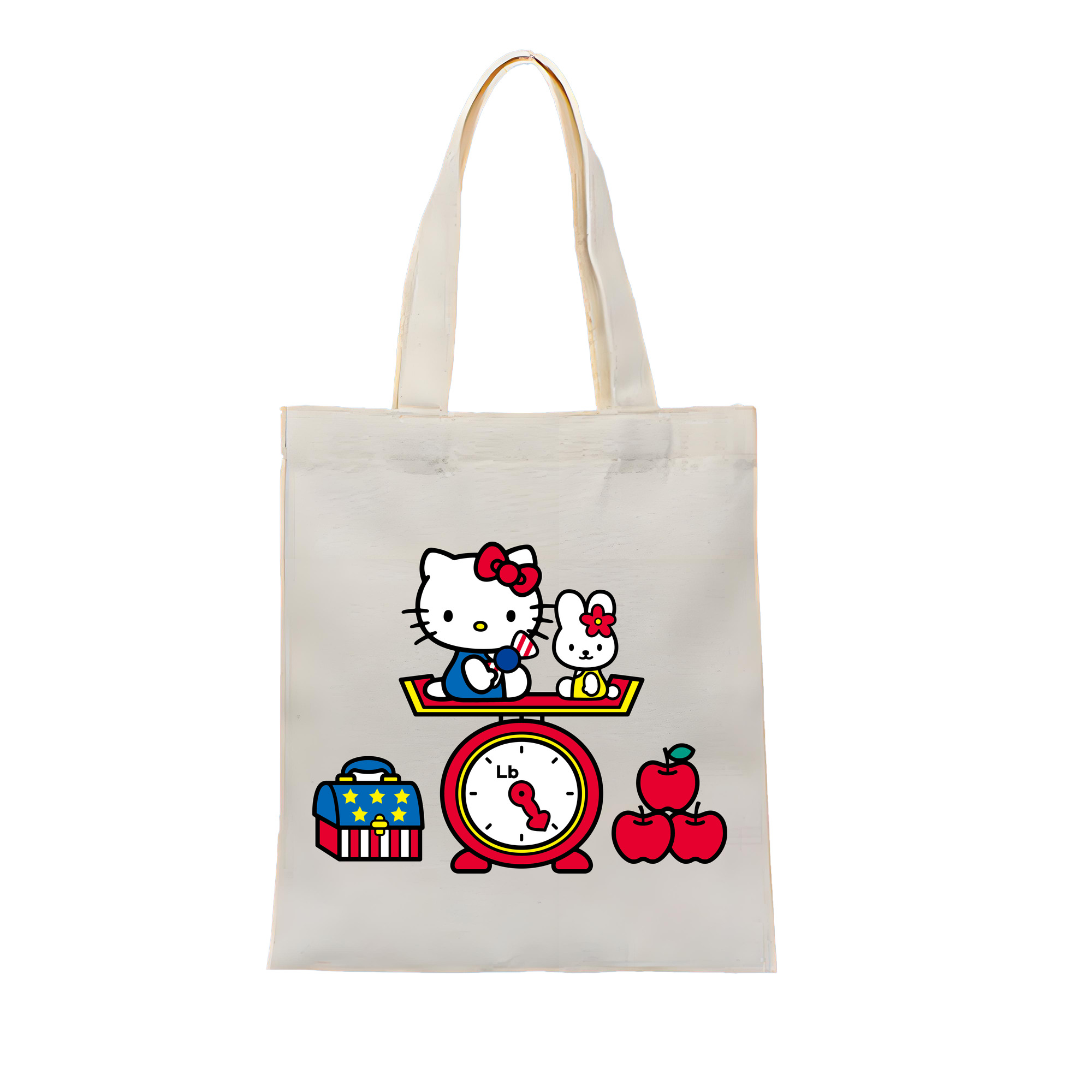 （画像用） Hello Kitty ハローキティ 縦型キャンバス生地手提げバッグ　トートバッグ