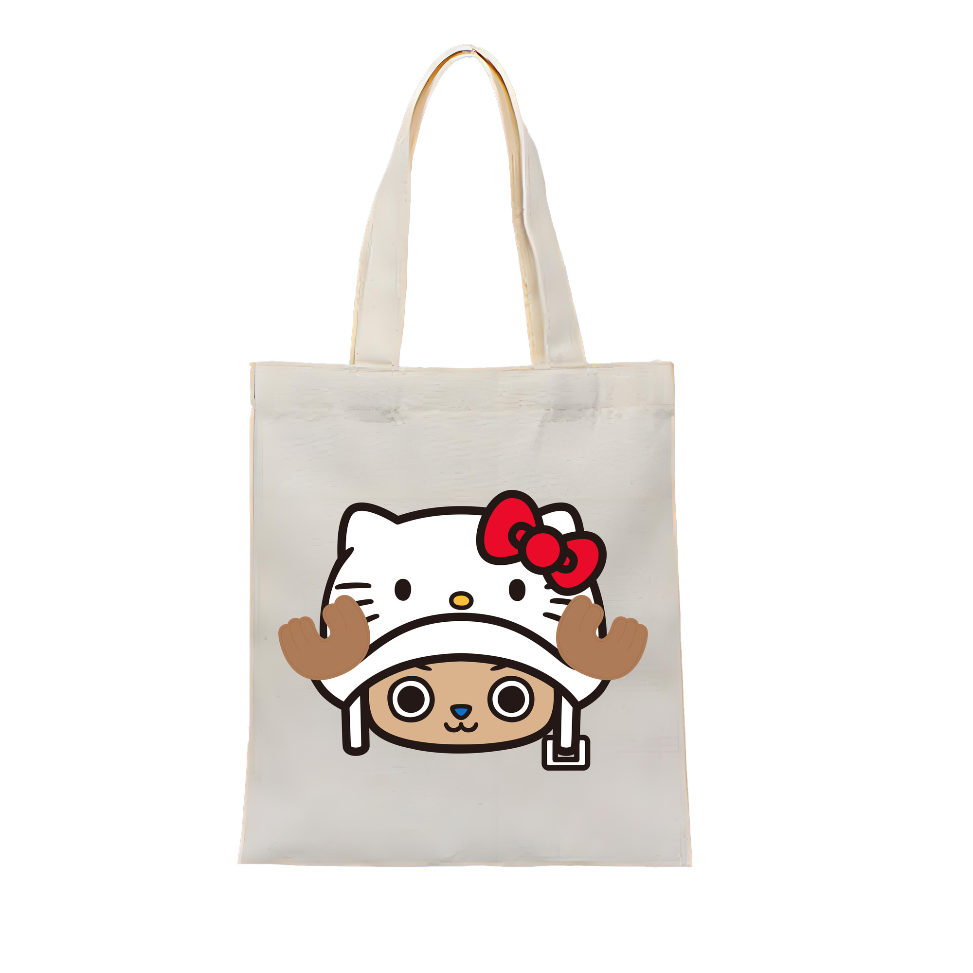 （画像用） Hello Kitty ハローキティ 縦型キャンバス生地手提げバッグ　トートバッグ