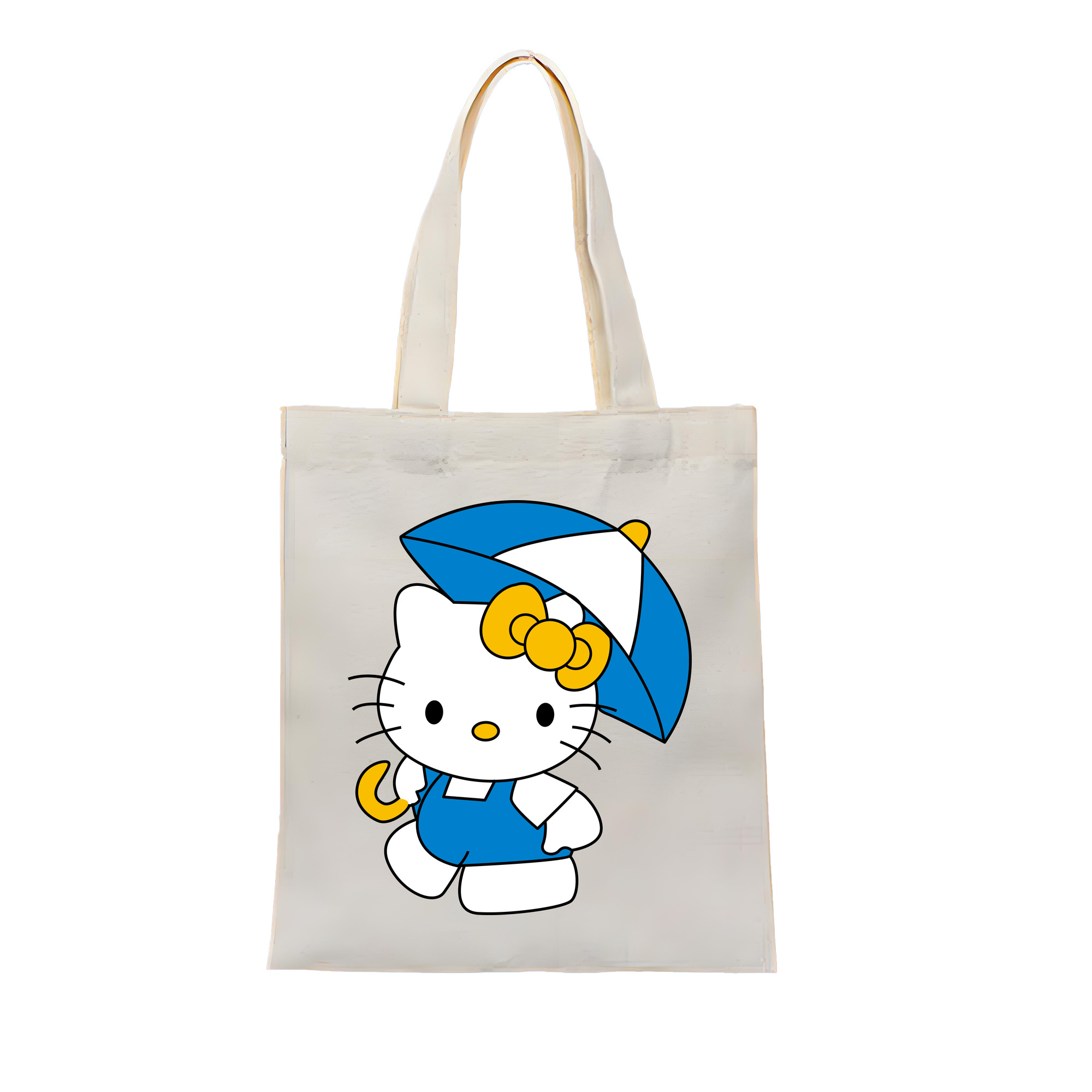 （画像用） Hello Kitty ハローキティ 縦型キャンバス生地手提げバッグ　トートバッグ