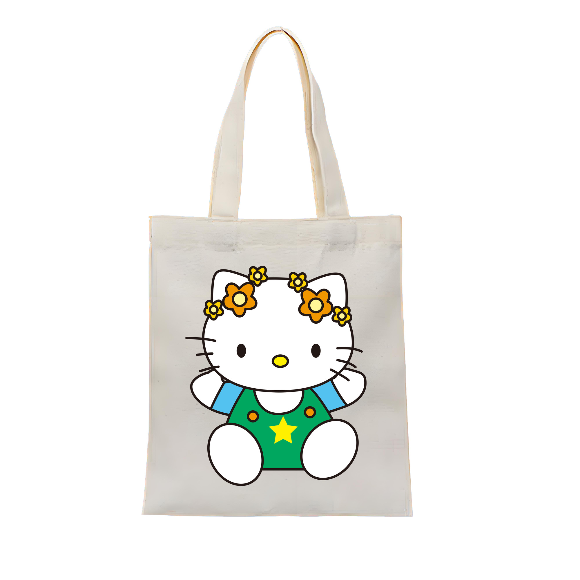 （画像用） Hello Kitty ハローキティ 縦型キャンバス生地手提げバッグ　トートバッグ