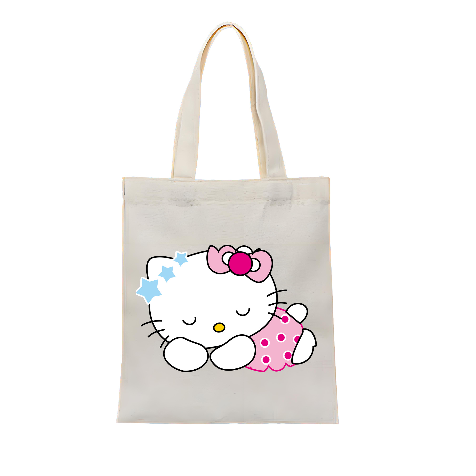 （画像用） Hello Kitty ハローキティ 縦型キャンバス生地手提げバッグ　トートバッグ