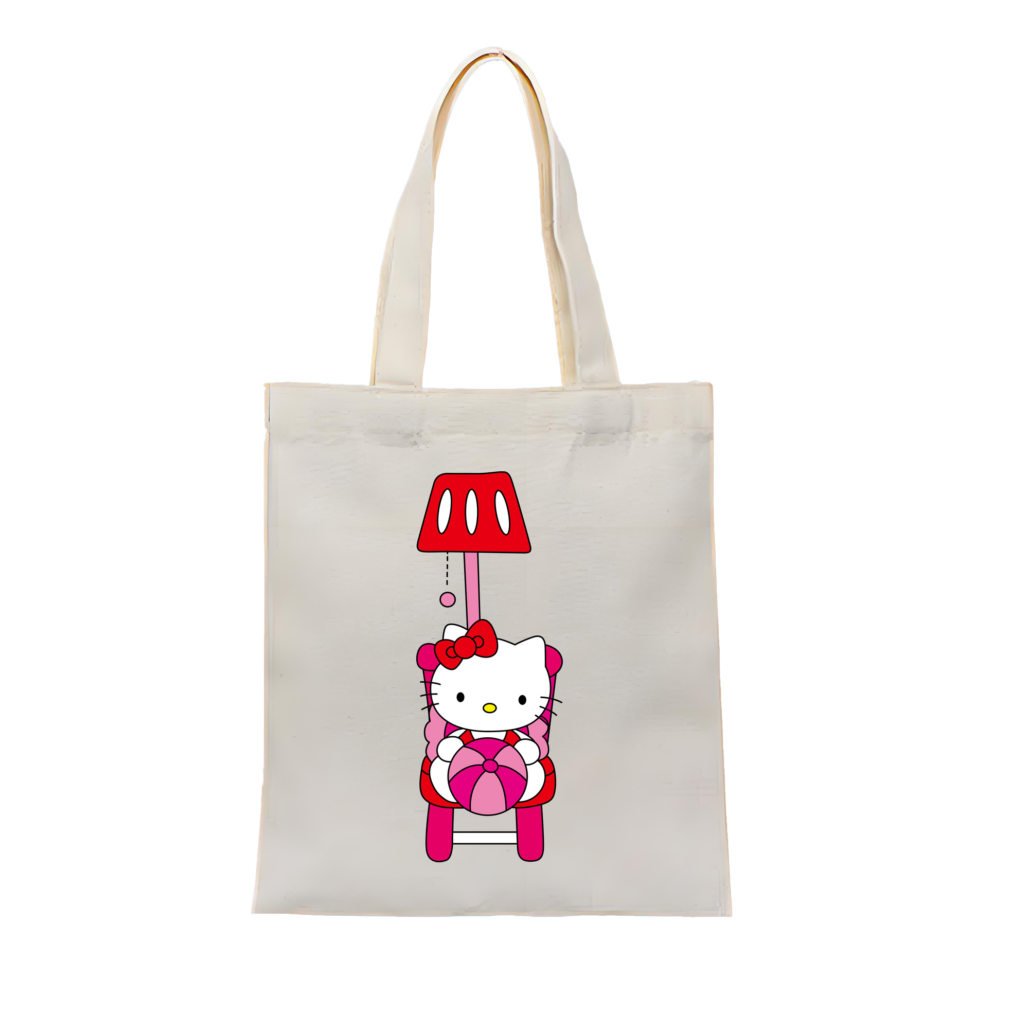 （画像用） Hello Kitty ハローキティ 縦型キャンバス生地手提げバッグ　トートバッグ