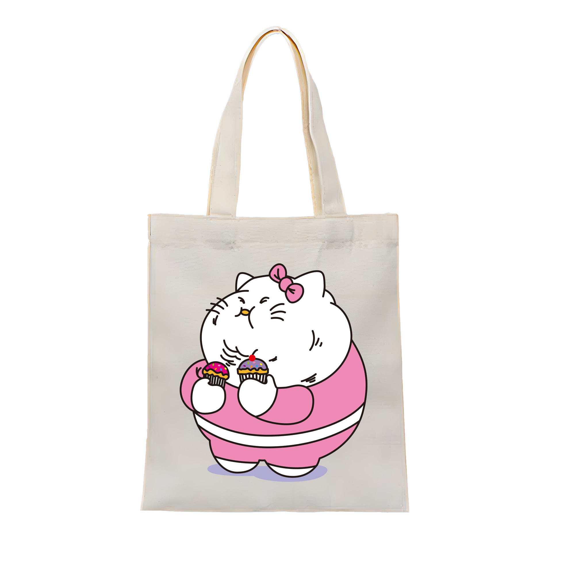 （画像用） Hello Kitty ハローキティ 縦型キャンバス生地手提げバッグ　トートバッグ