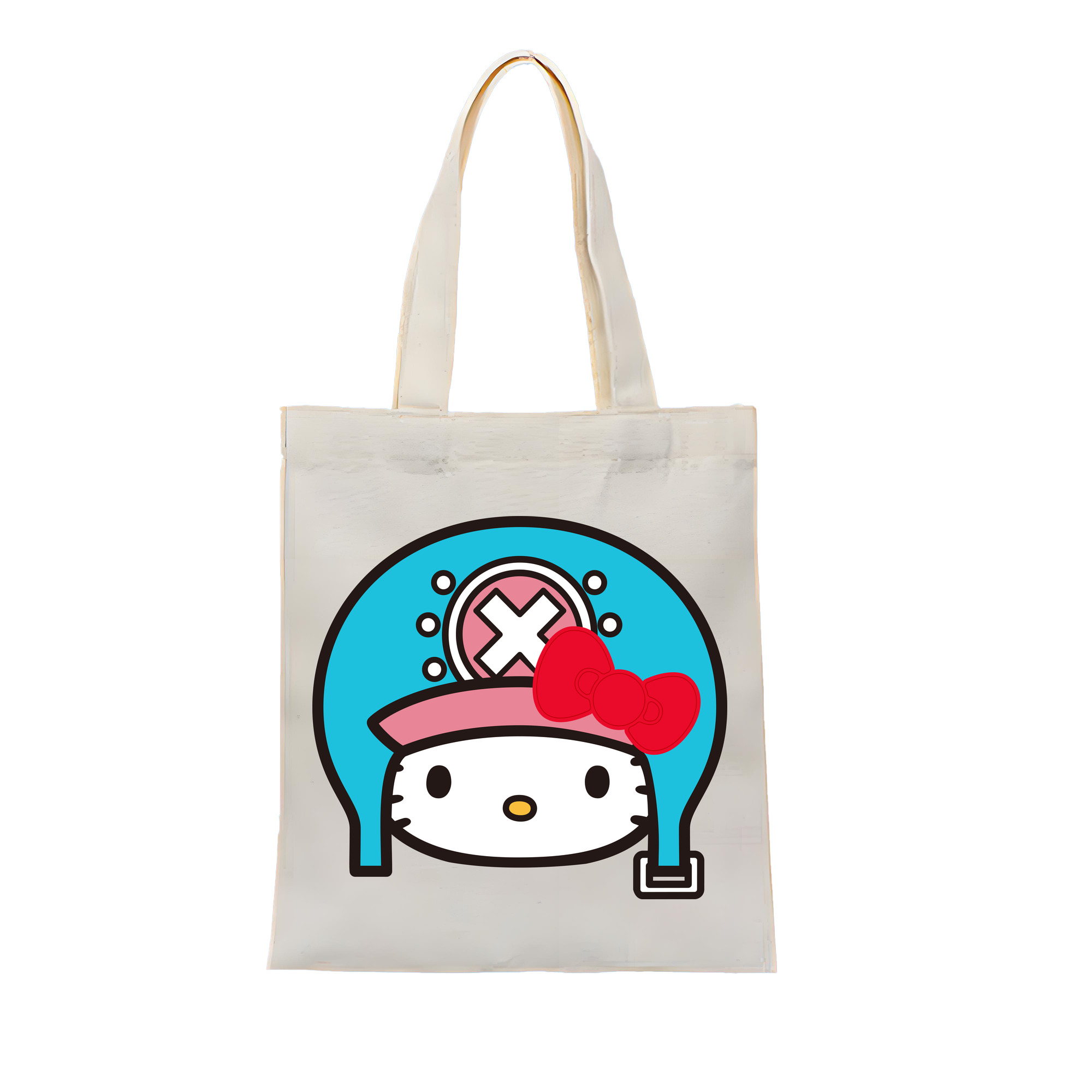 （画像用） Hello Kitty ハローキティ 縦型キャンバス生地手提げバッグ　トートバッグ