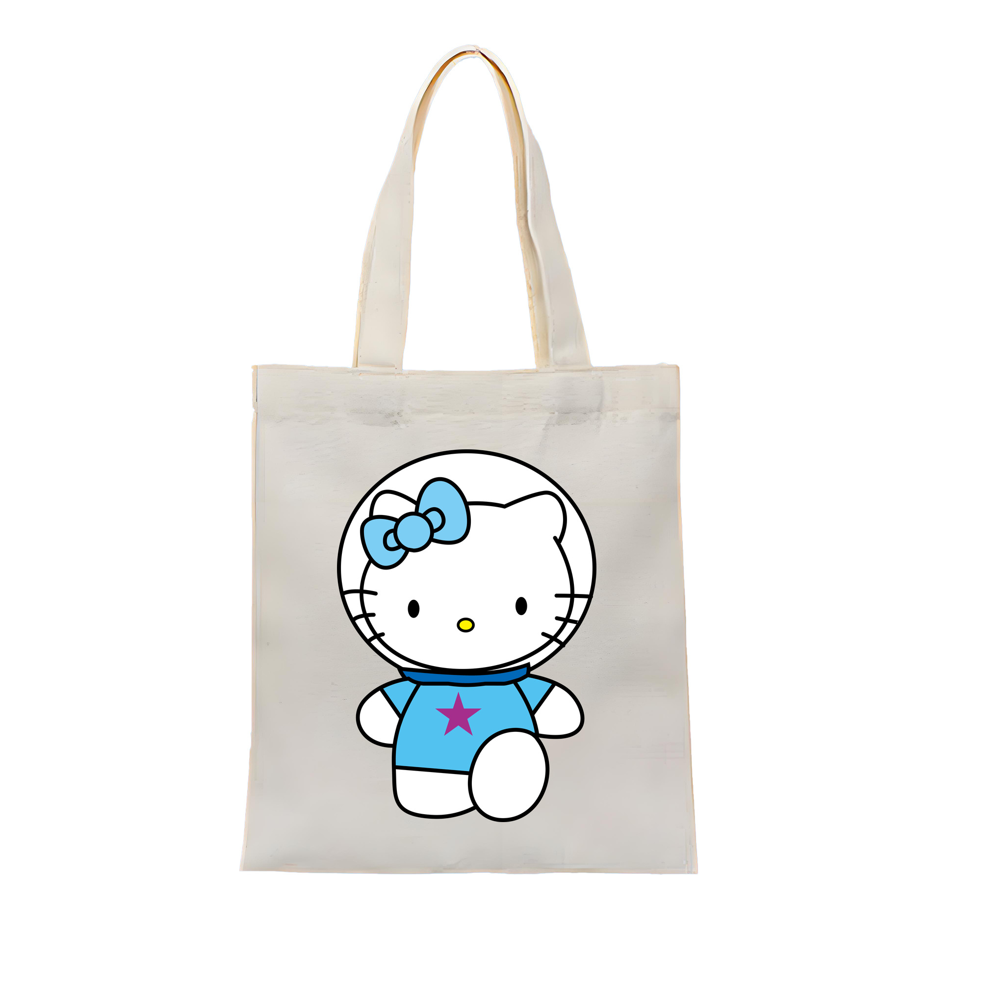 （画像用） Hello Kitty ハローキティ 縦型キャンバス生地手提げバッグ　トートバッグ