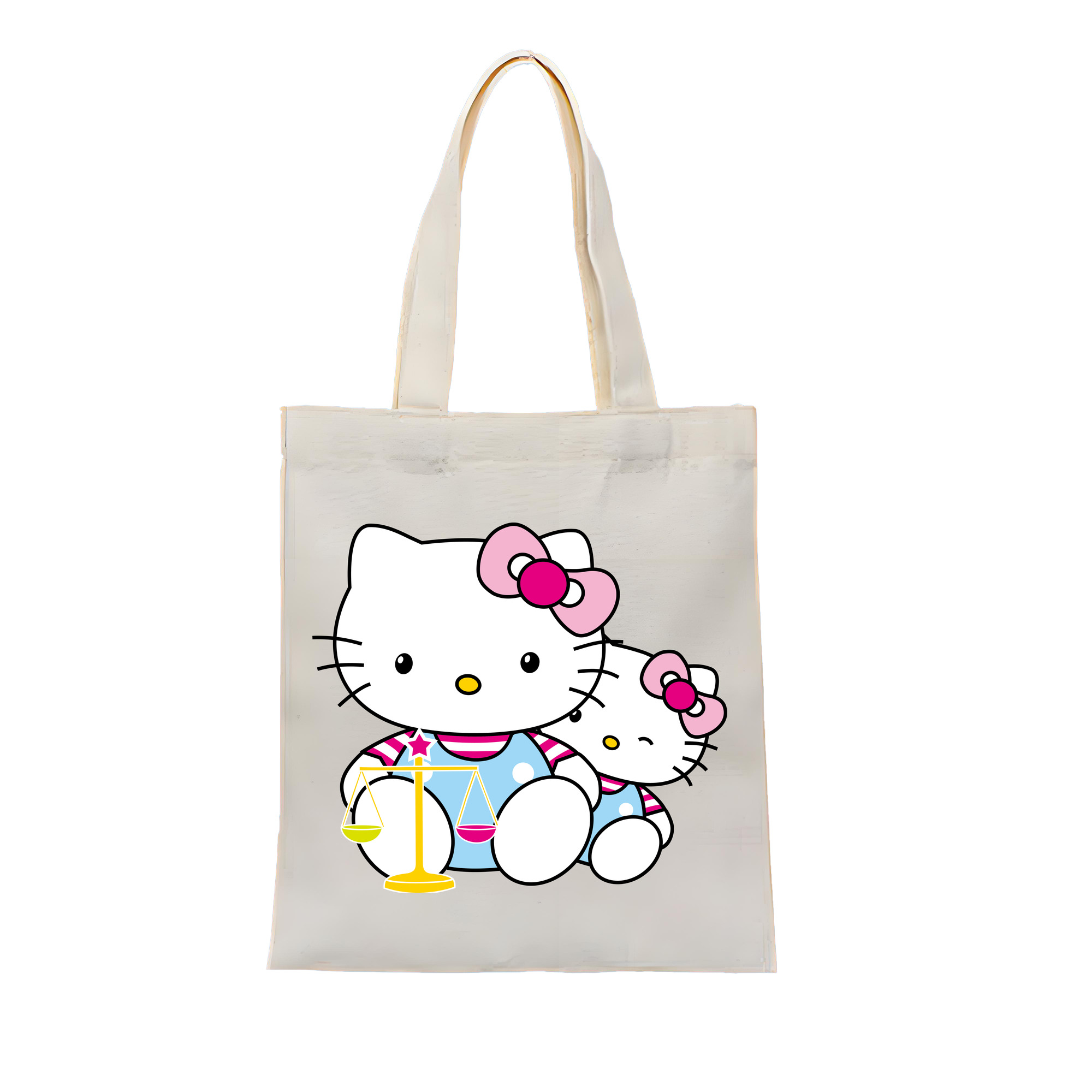 （画像用） Hello Kitty ハローキティ 縦型キャンバス生地手提げバッグ　トートバッグ