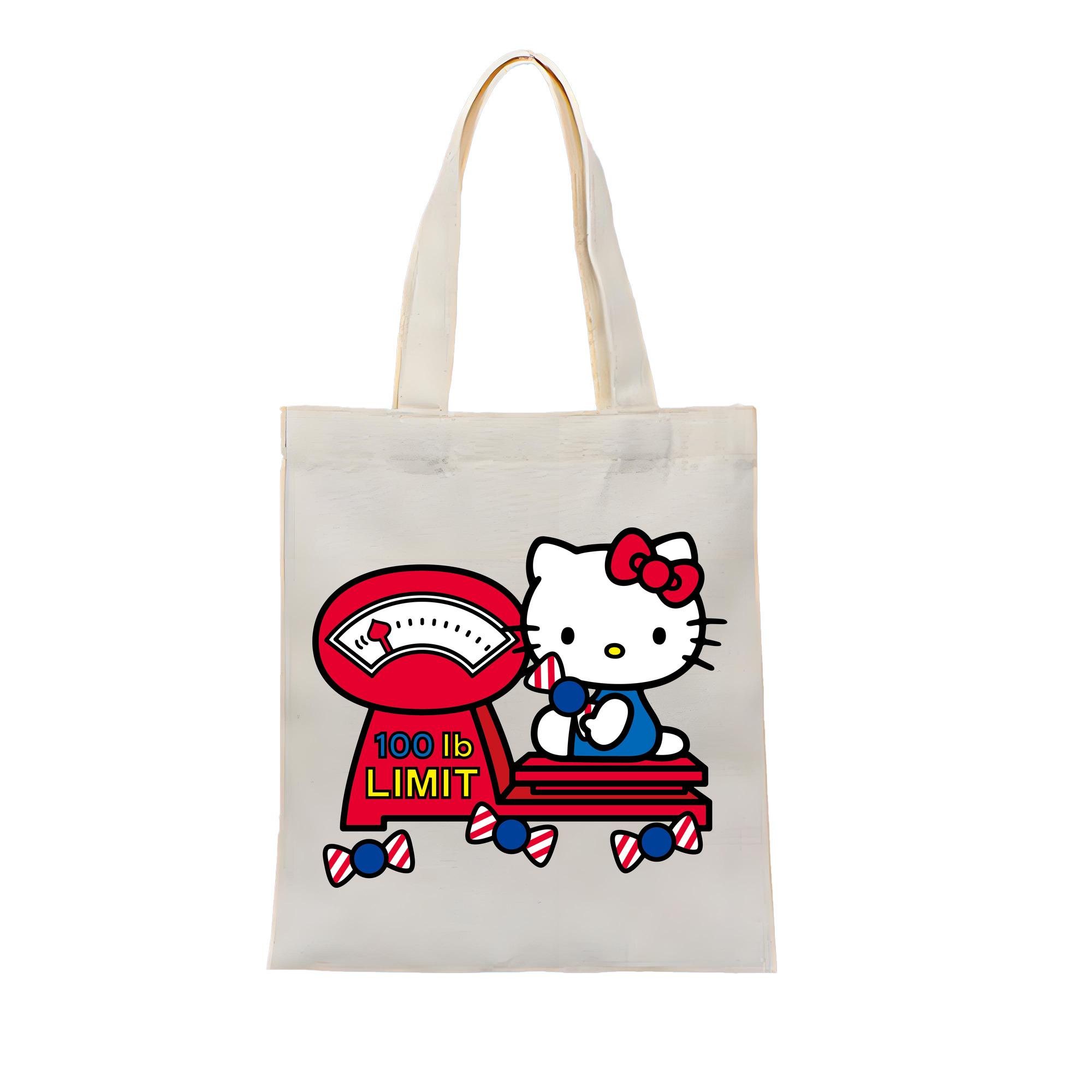 （画像用） Hello Kitty ハローキティ 縦型キャンバス生地手提げバッグ　トートバッグ