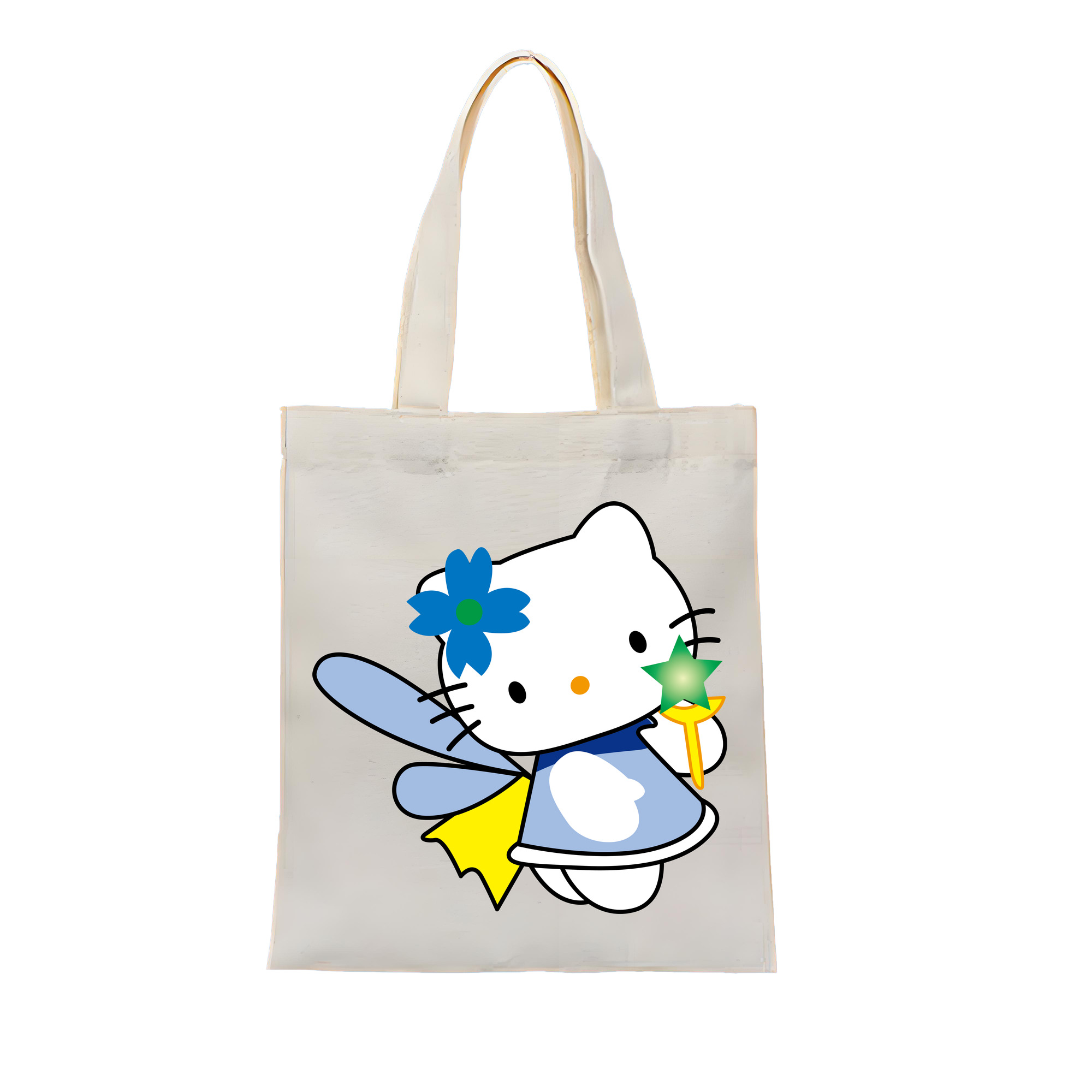 （画像用） Hello Kitty ハローキティ 縦型キャンバス生地手提げバッグ　トートバッグ