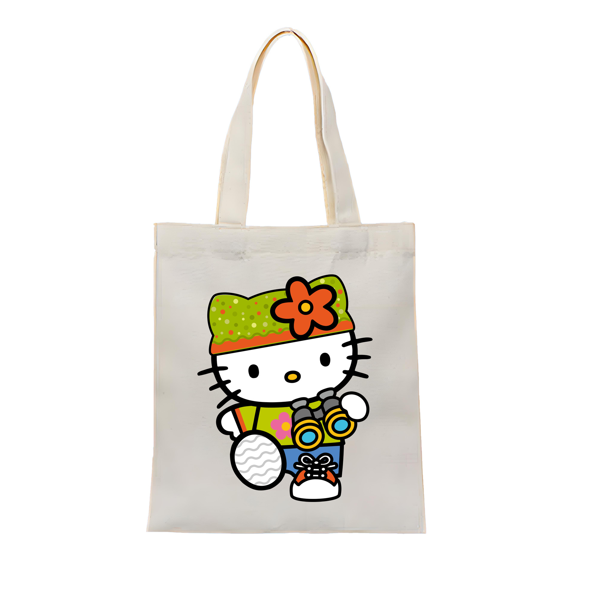 （画像用） Hello Kitty ハローキティ 縦型キャンバス生地手提げバッグ　トートバッグ