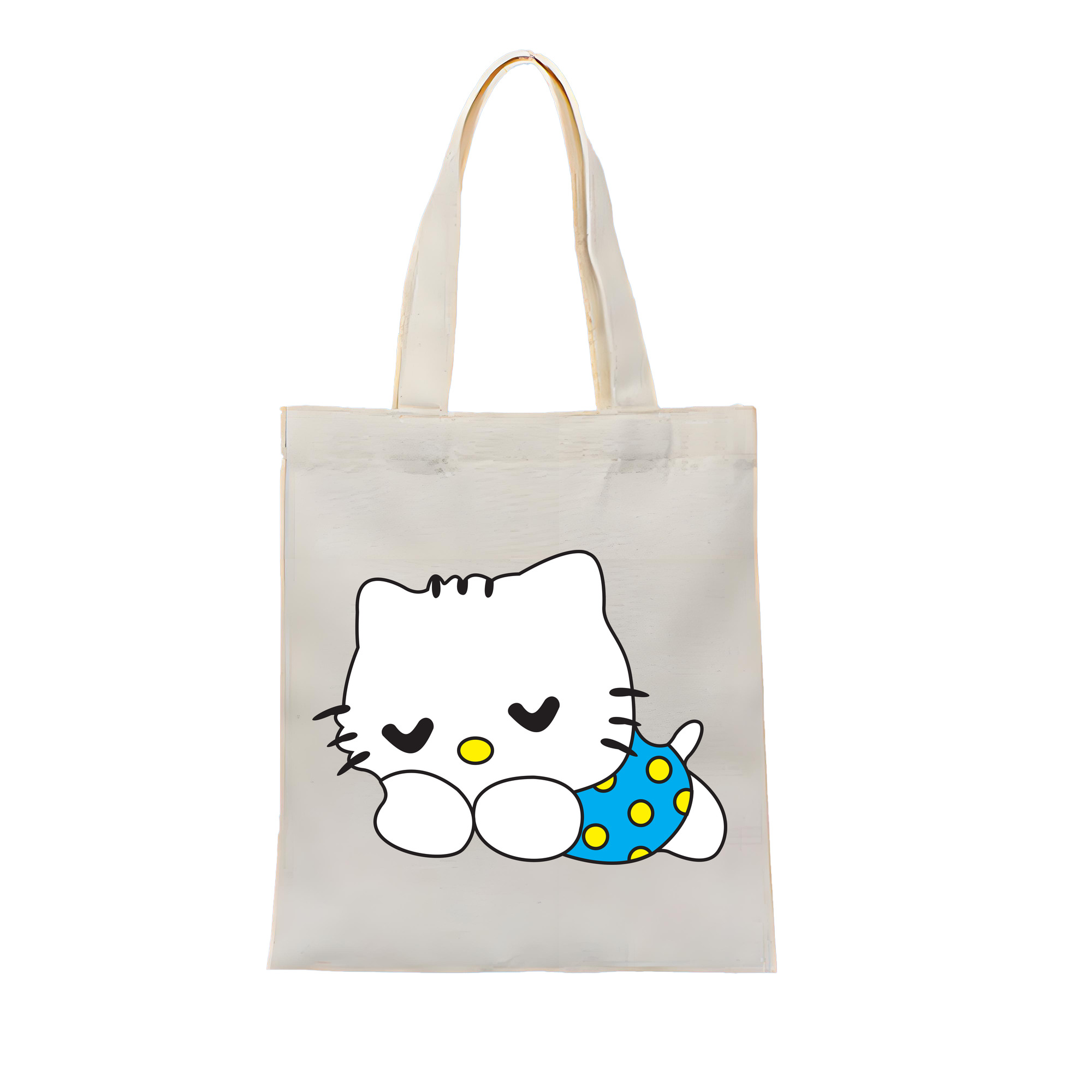 （画像用） Hello Kitty ハローキティ 縦型キャンバス生地手提げバッグ　トートバッグ