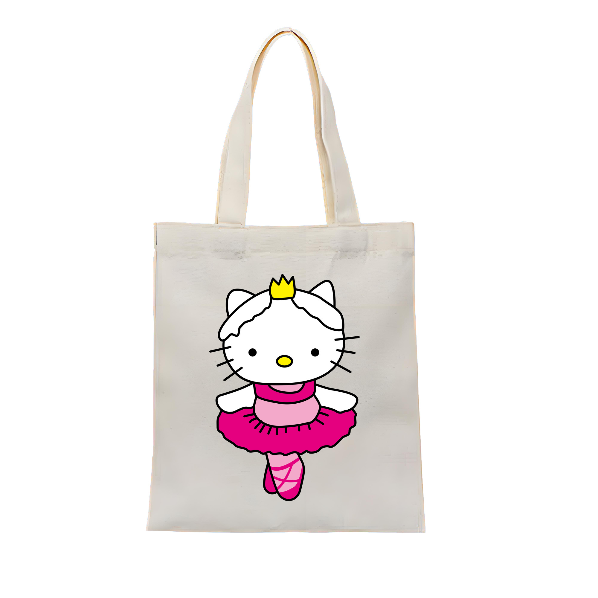 （画像用） Hello Kitty ハローキティ 縦型キャンバス生地手提げバッグ　トートバッグ
