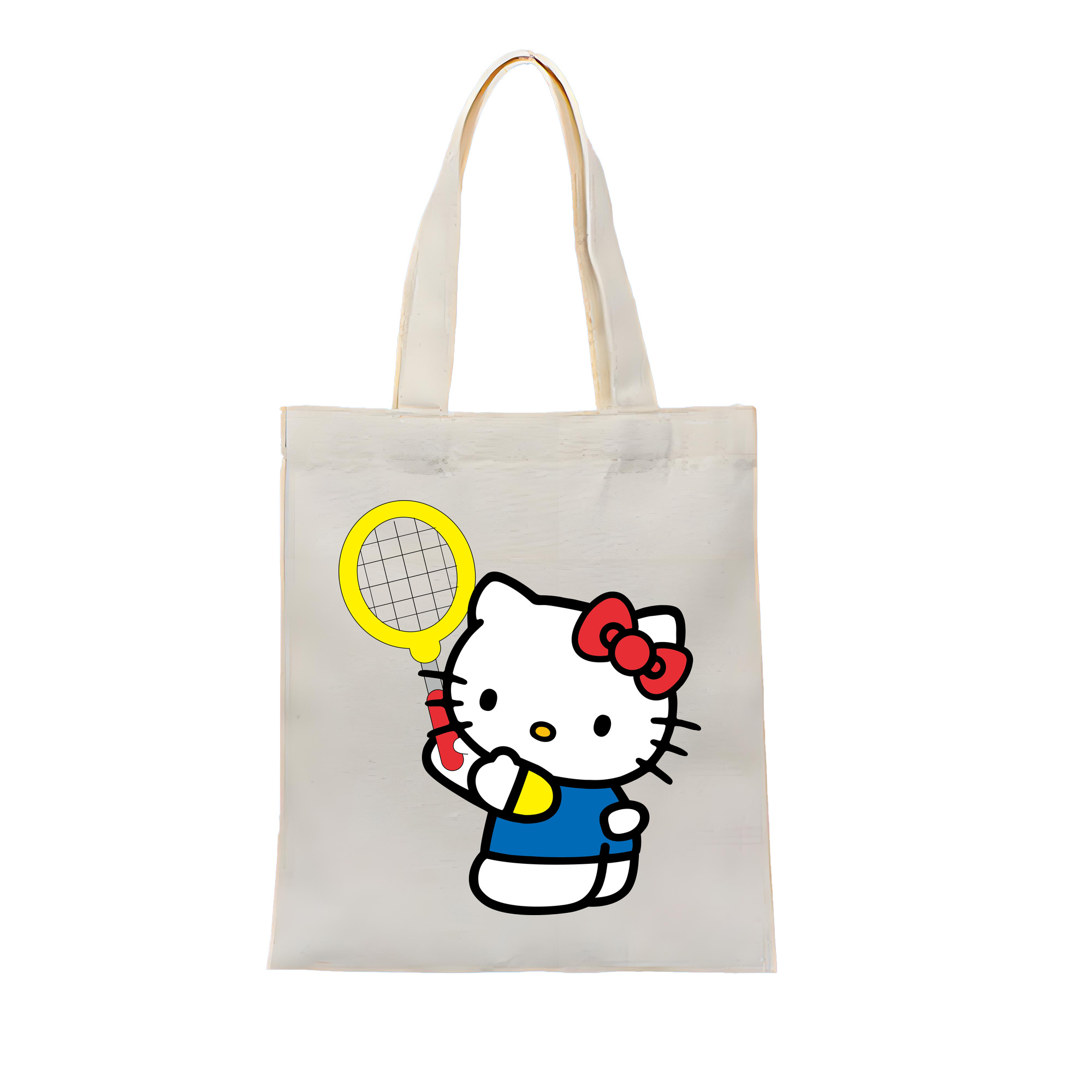 （画像用） Hello Kitty ハローキティ 縦型キャンバス生地手提げバッグ　トートバッグ