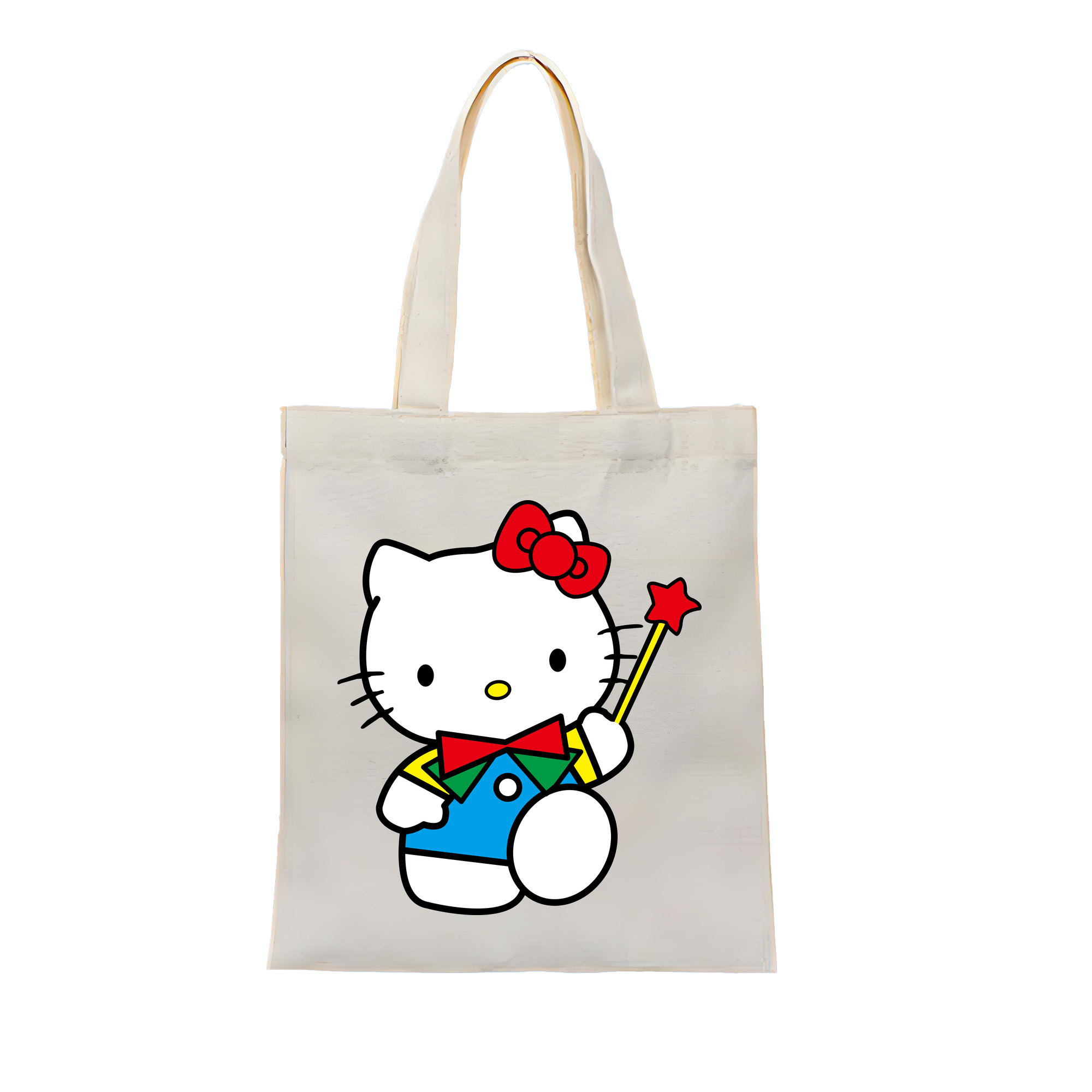（画像用） Hello Kitty ハローキティ 縦型キャンバス生地手提げバッグ　トートバッグ