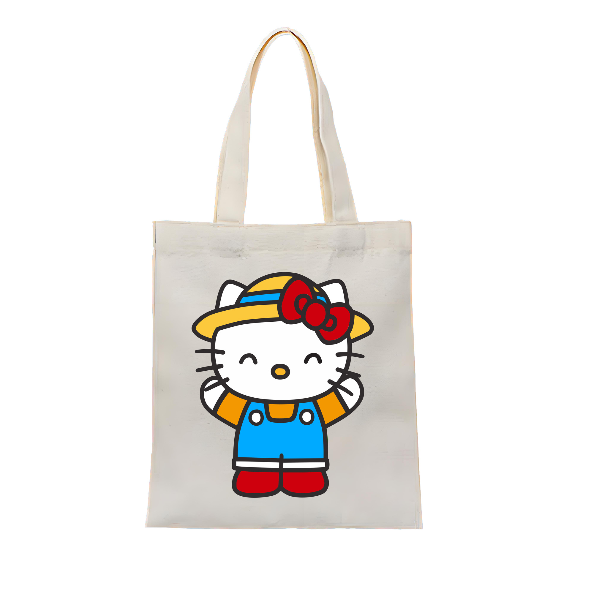 （画像用） Hello Kitty ハローキティ 縦型キャンバス生地手提げバッグ　トートバッグ