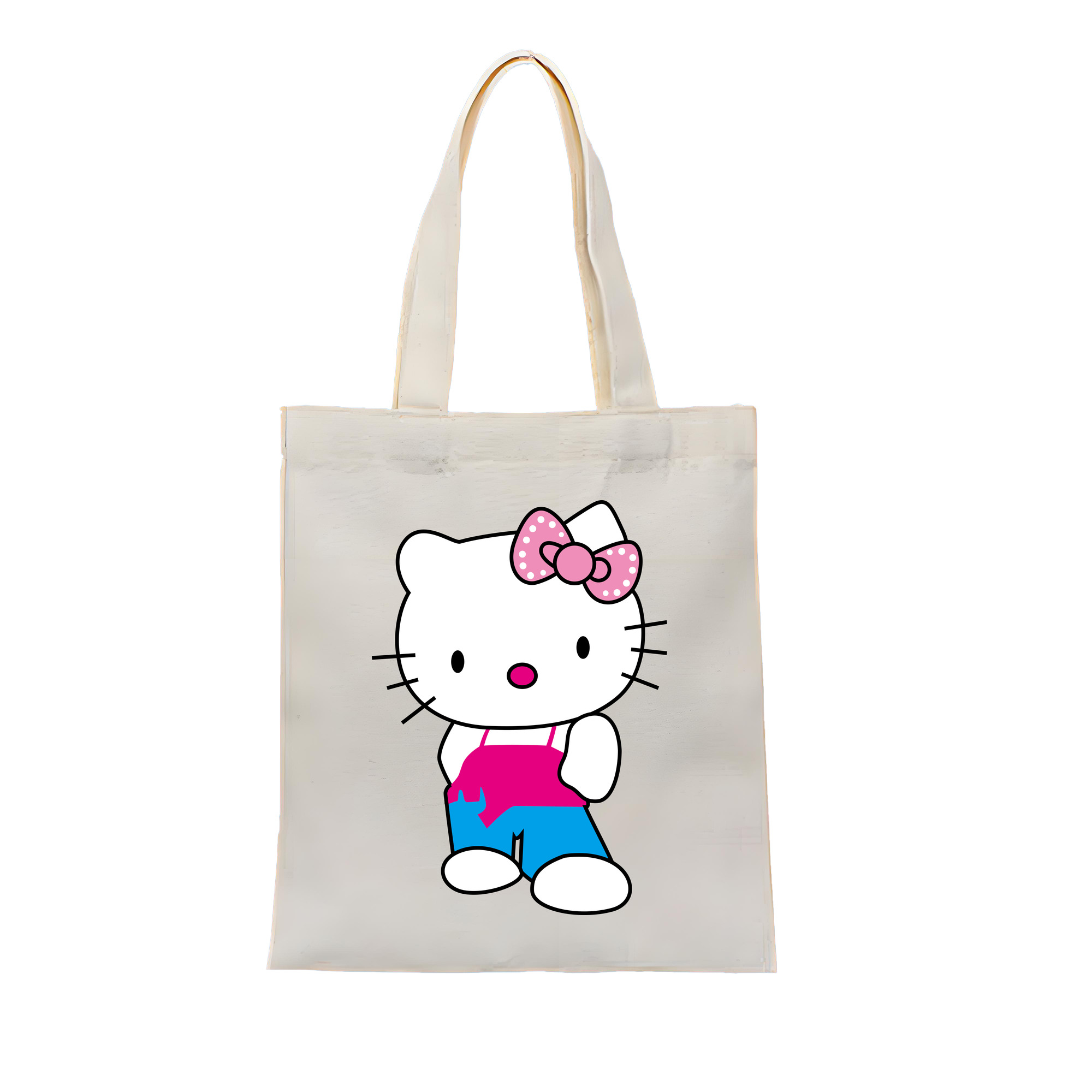 （画像用） Hello Kitty ハローキティ 縦型キャンバス生地手提げバッグ　トートバッグ