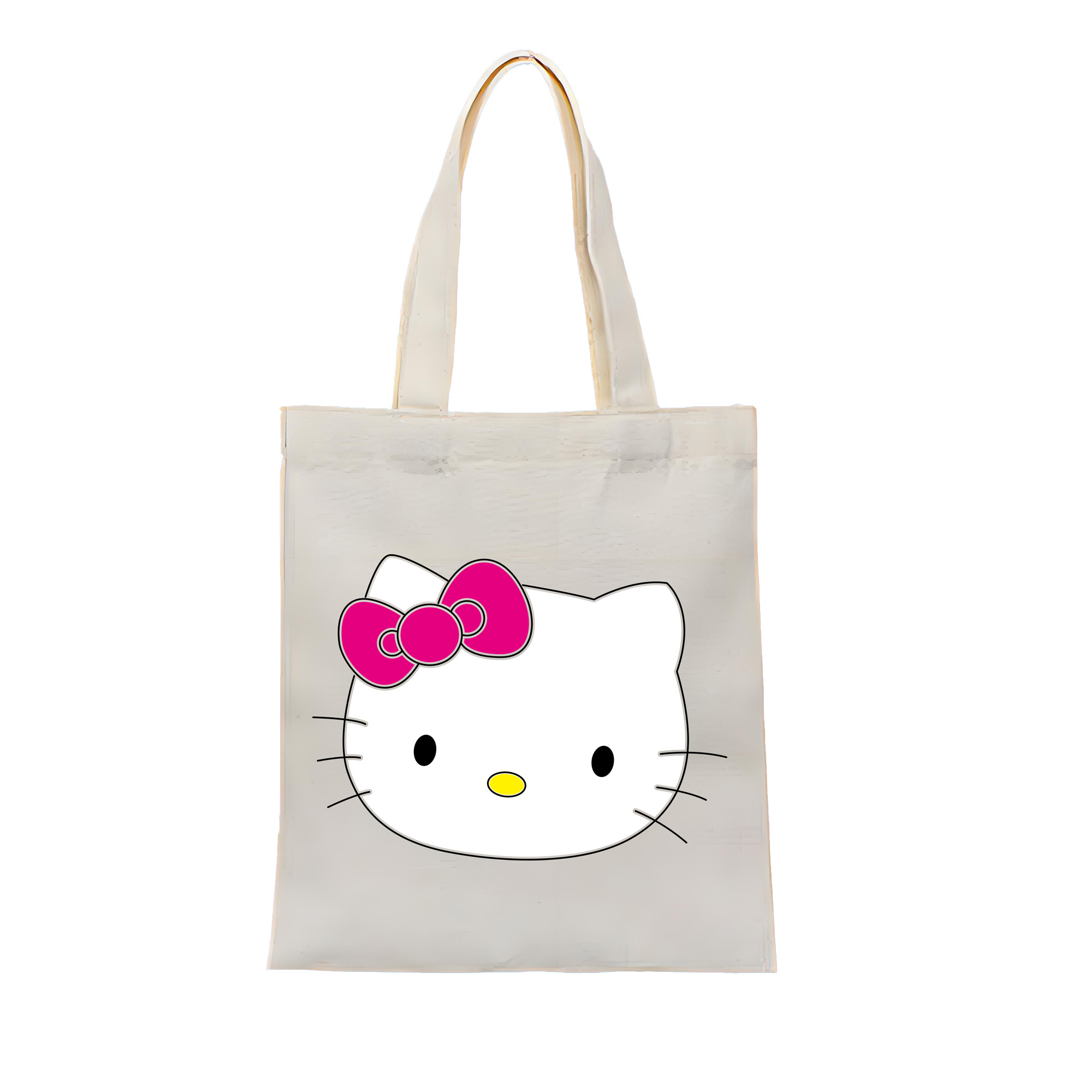 （画像用） Hello Kitty ハローキティ 縦型キャンバス生地手提げバッグ　トートバッグ