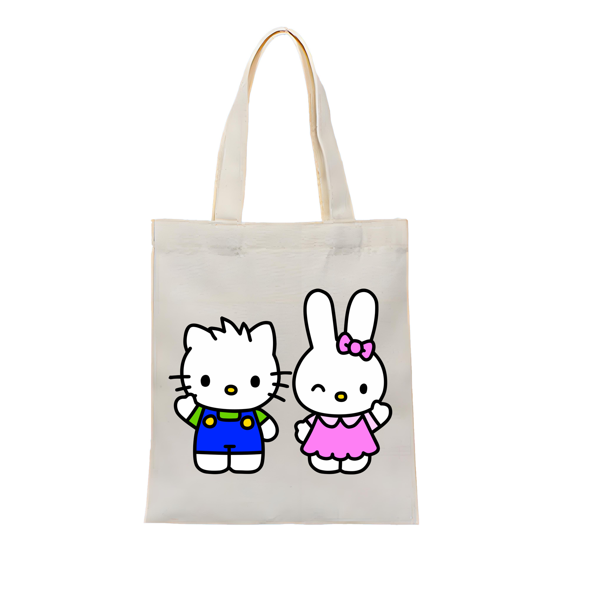 （画像用） Hello Kitty ハローキティ 縦型キャンバス生地手提げバッグ　トートバッグ