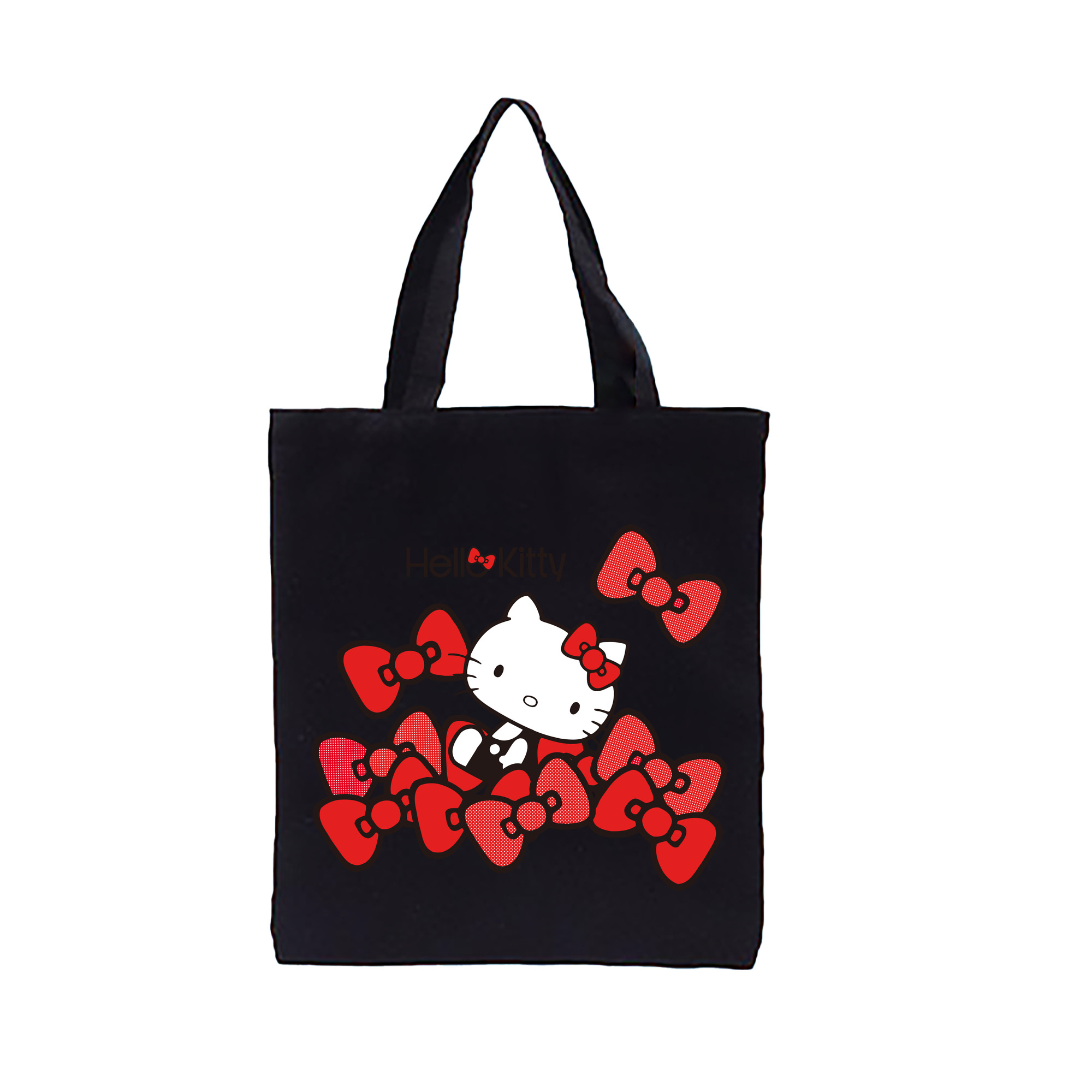 （画像用） Hello Kitty ハローキティ 縦型キャンバス生地手提げバッグ　トートバッグ