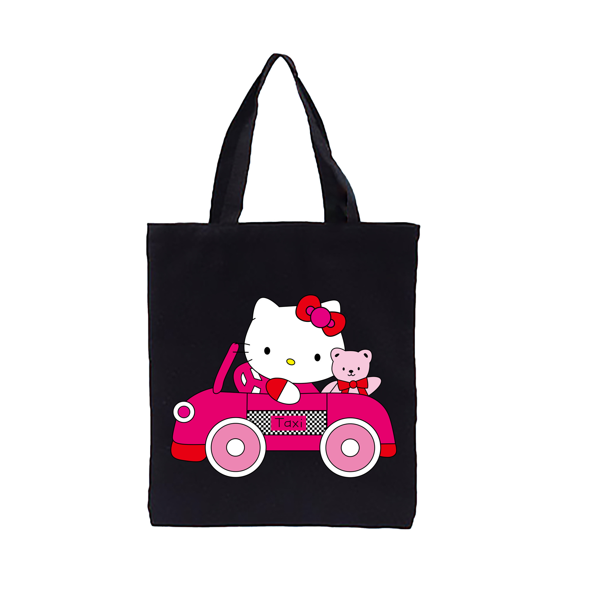 （画像用） Hello Kitty ハローキティ 縦型キャンバス生地手提げバッグ　トートバッグ