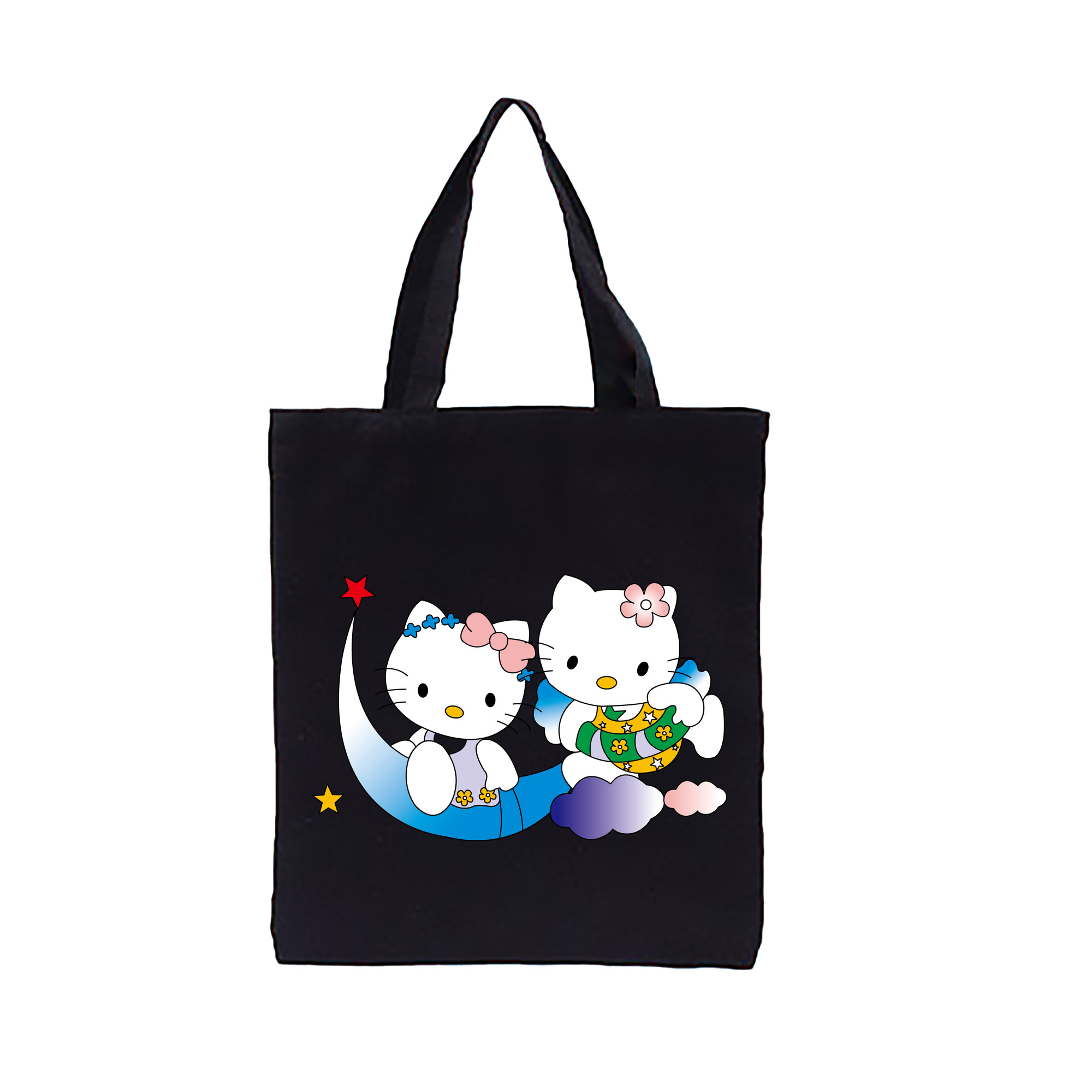 （画像用） Hello Kitty ハローキティ 縦型キャンバス生地手提げバッグ　トートバッグ