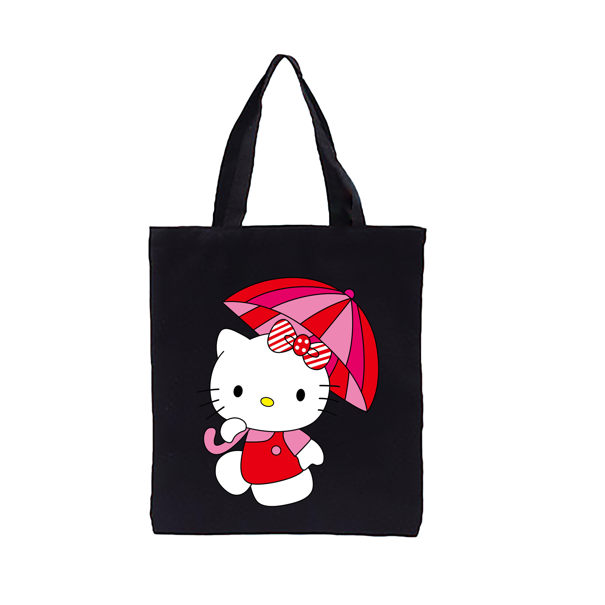 （画像用） Hello Kitty ハローキティ 縦型キャンバス生地手提げバッグ　トートバッグ