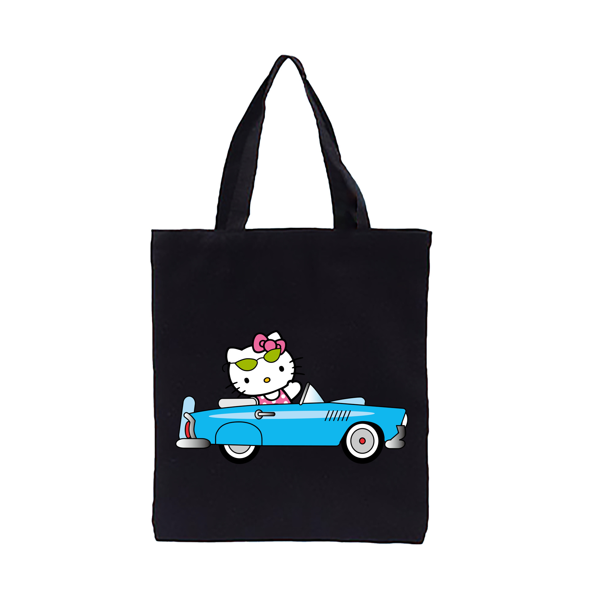 （画像用） Hello Kitty ハローキティ 縦型キャンバス生地手提げバッグ　トートバッグ
