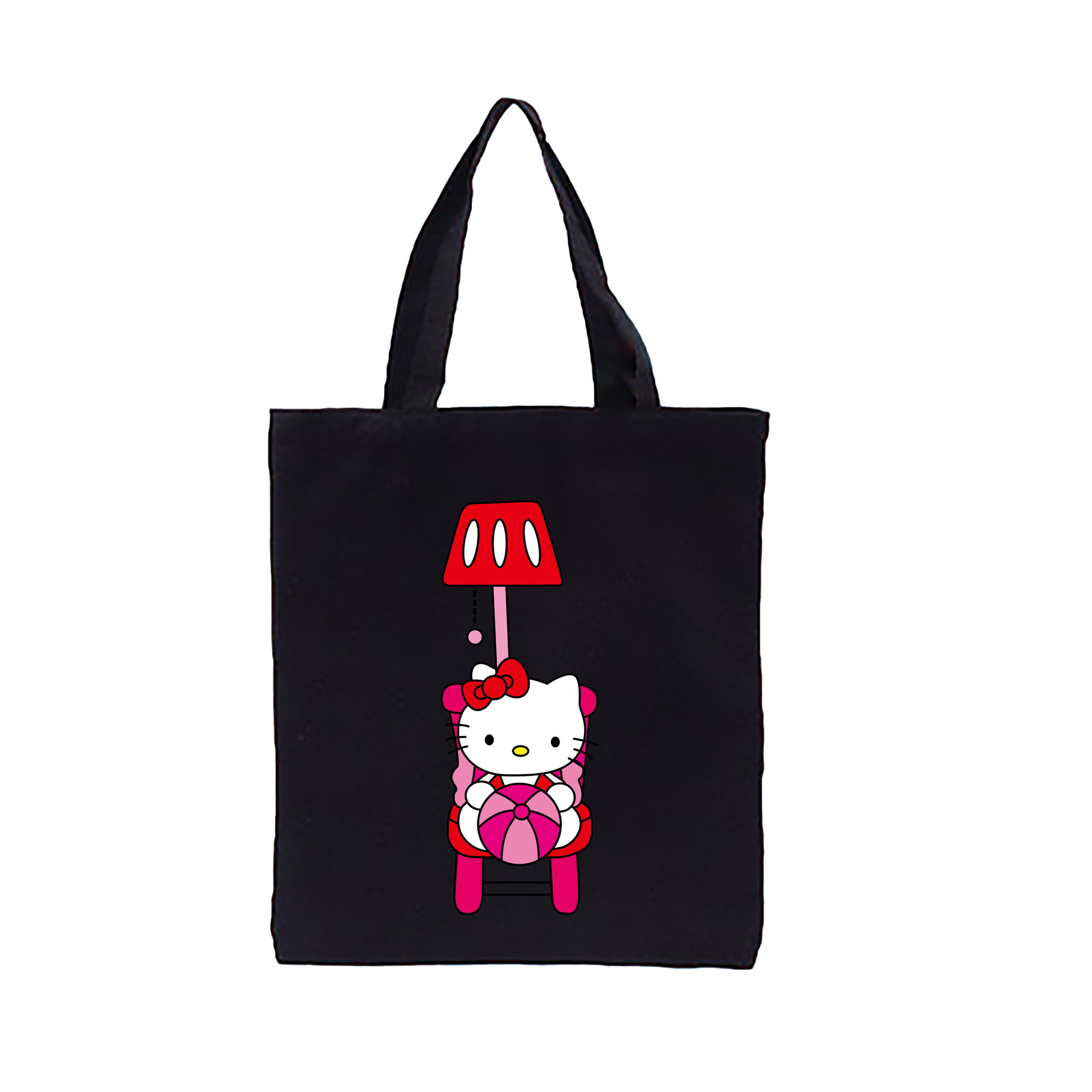 （画像用） Hello Kitty ハローキティ 縦型キャンバス生地手提げバッグ　トートバッグ