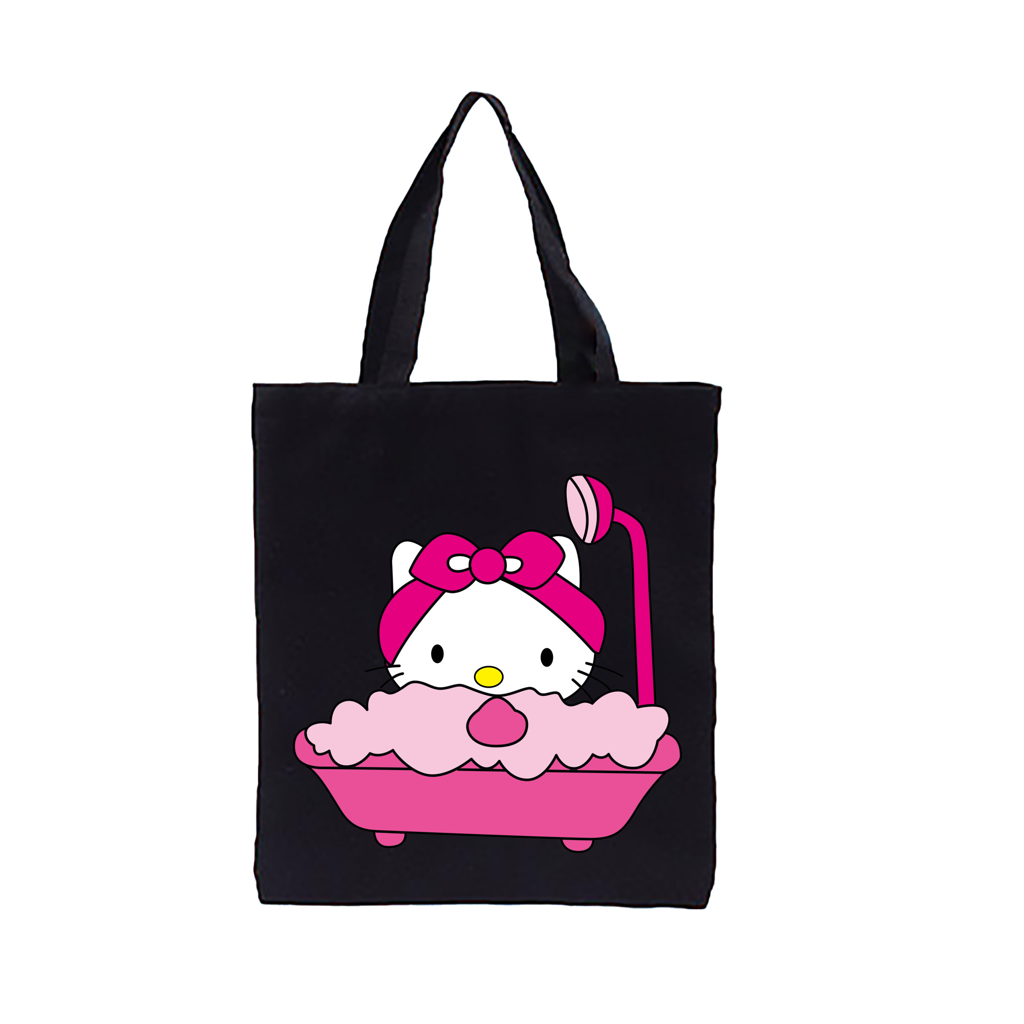 （画像用） Hello Kitty ハローキティ 縦型キャンバス生地手提げバッグ　トートバッグ