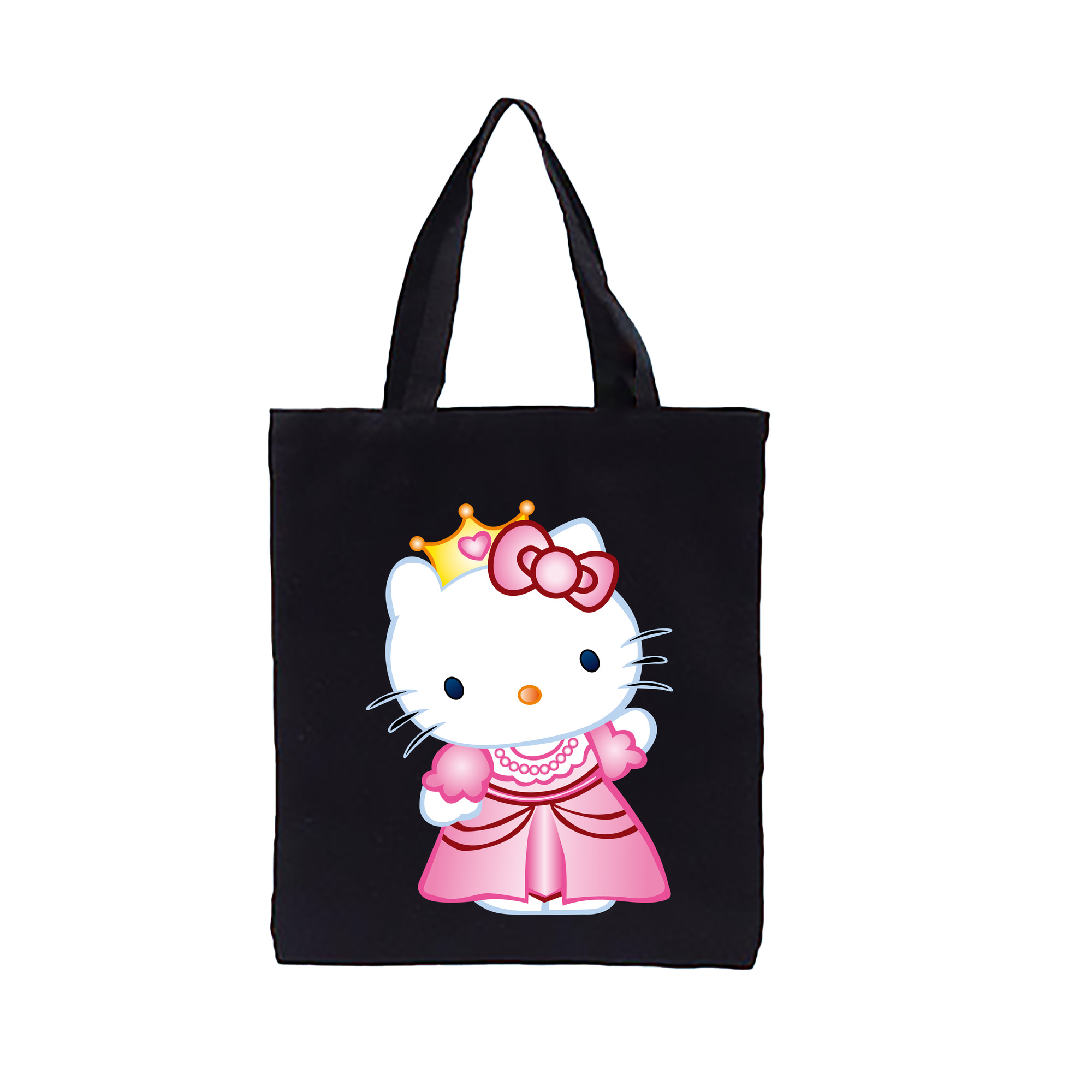 （画像用） Hello Kitty ハローキティ 縦型キャンバス生地手提げバッグ　トートバッグ