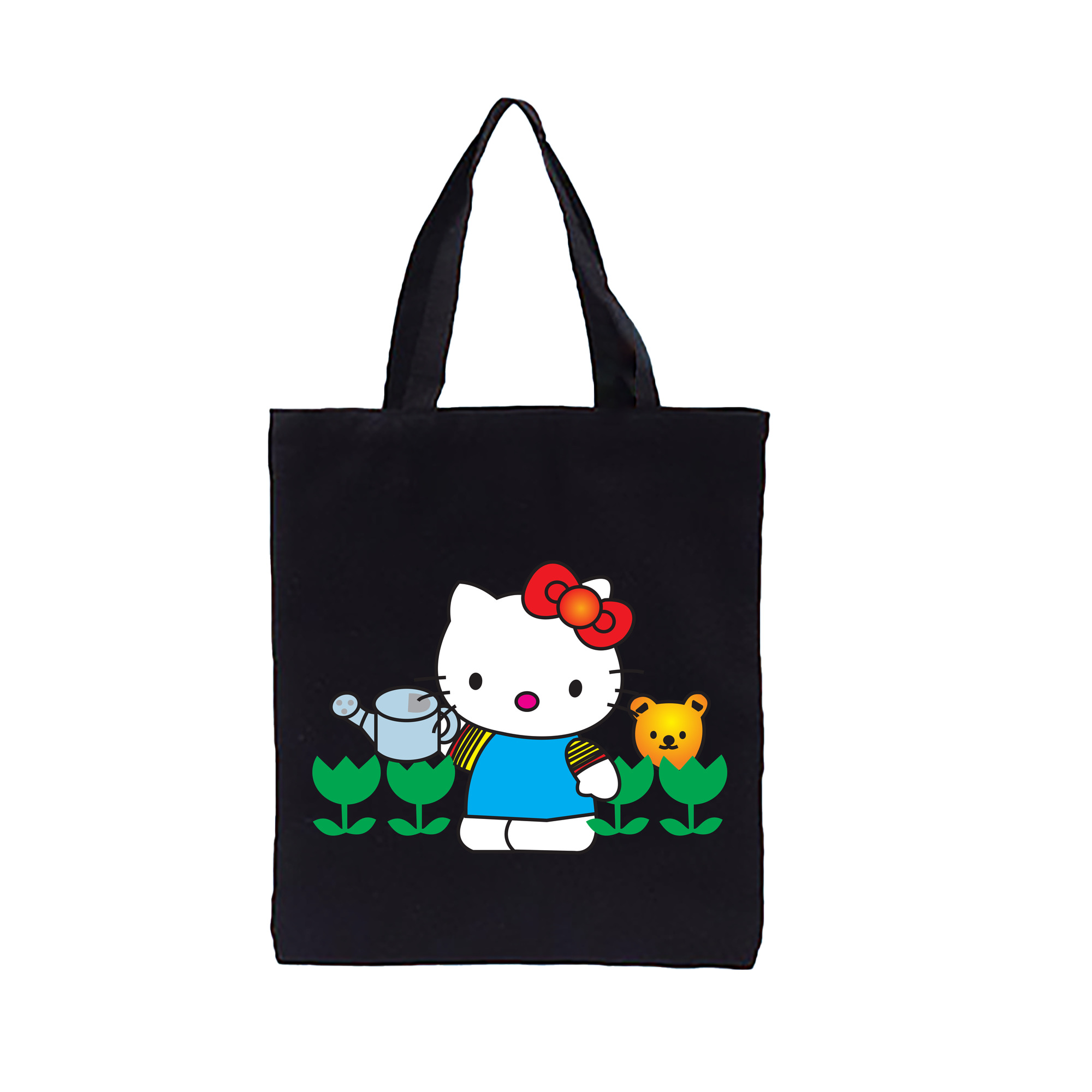（画像用） Hello Kitty ハローキティ 縦型キャンバス生地手提げバッグ　トートバッグ
