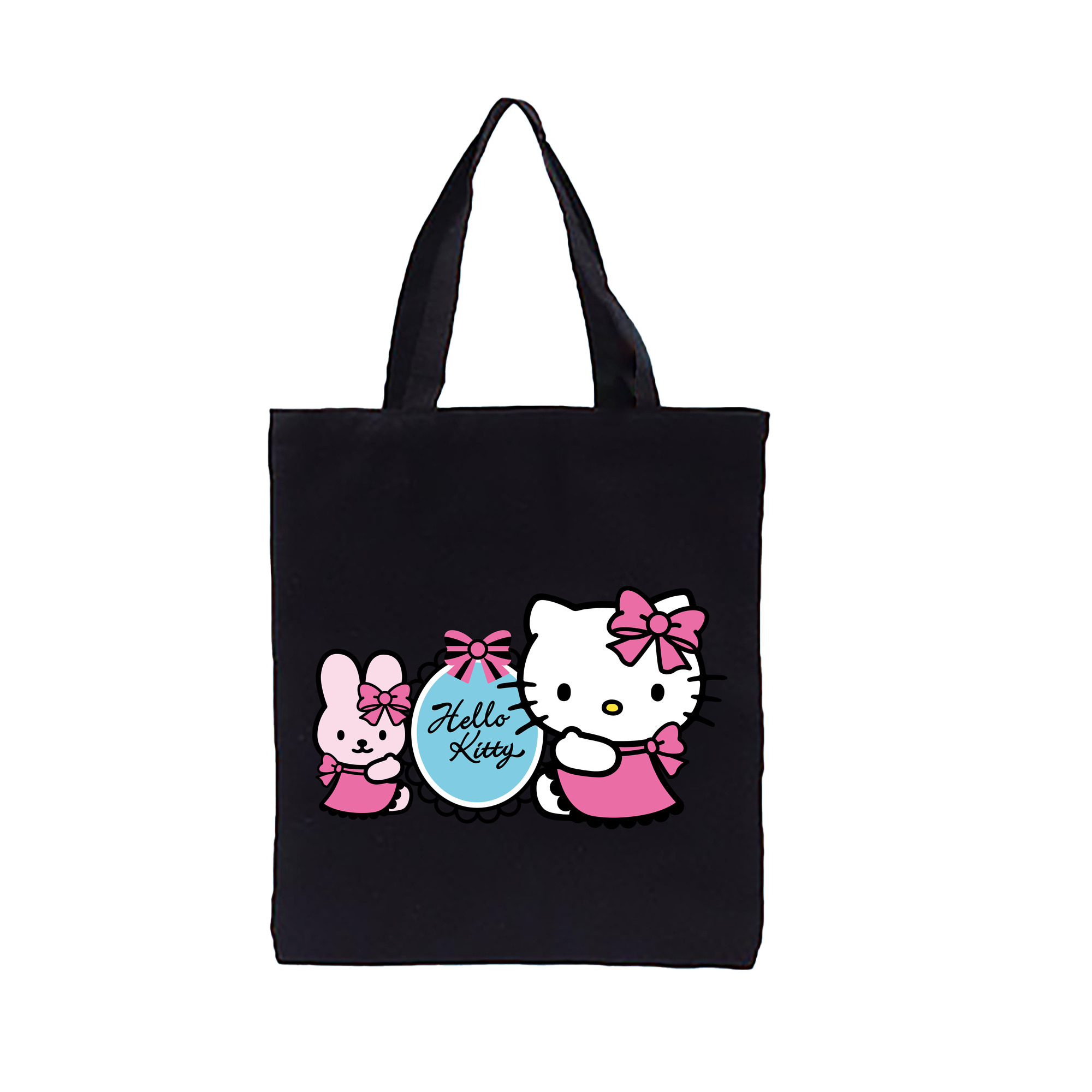 （画像用） Hello Kitty ハローキティ 縦型キャンバス生地手提げバッグ　トートバッグ