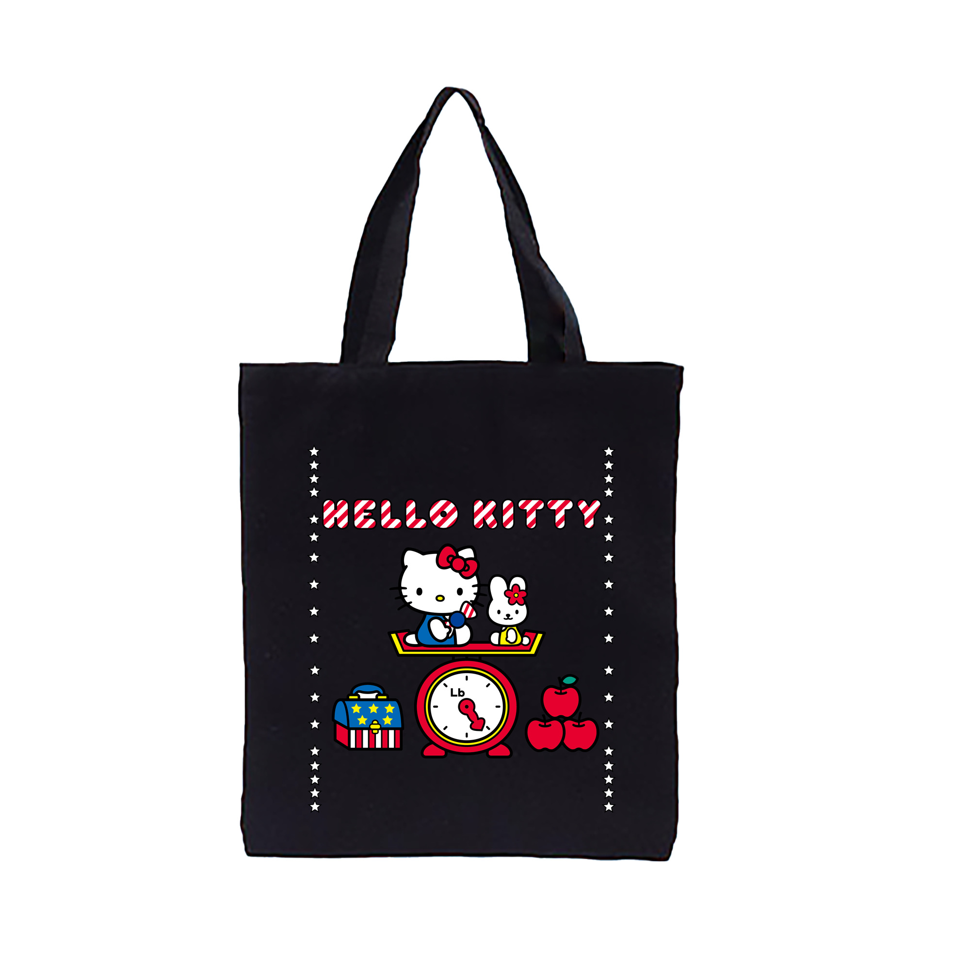 （画像用） Hello Kitty ハローキティ 縦型キャンバス生地手提げバッグ　トートバッグ