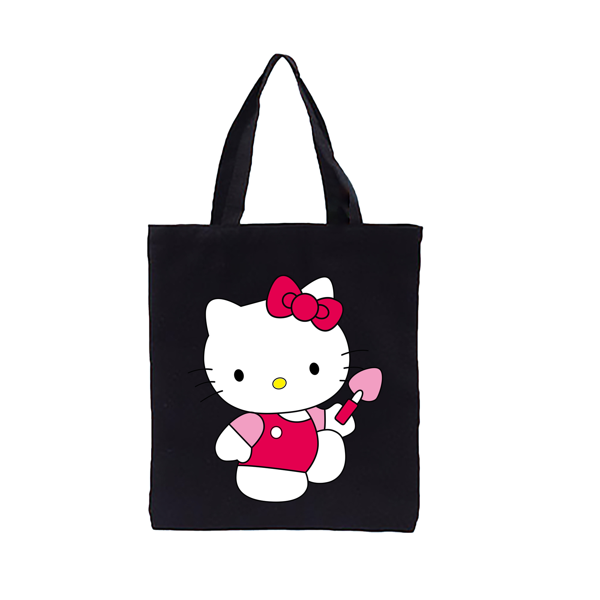 （画像用） Hello Kitty ハローキティ 縦型キャンバス生地手提げバッグ　トートバッグ