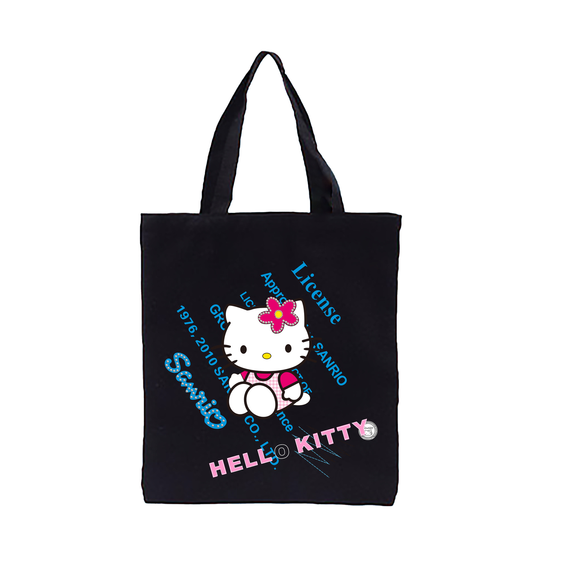 （画像用） Hello Kitty ハローキティ 縦型キャンバス生地手提げバッグ　トートバッグ