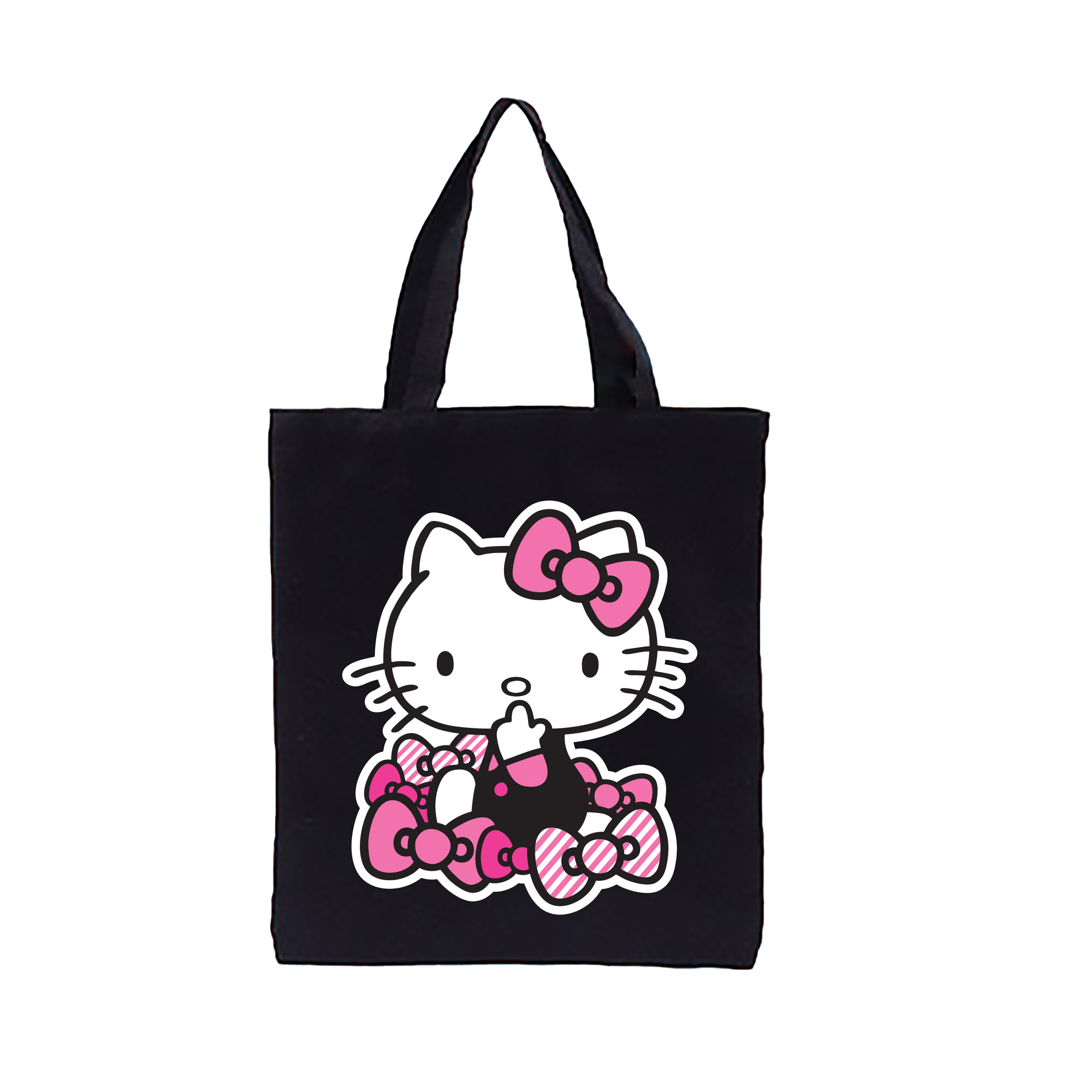 （画像用） Hello Kitty ハローキティ 縦型キャンバス生地手提げバッグ　トートバッグ