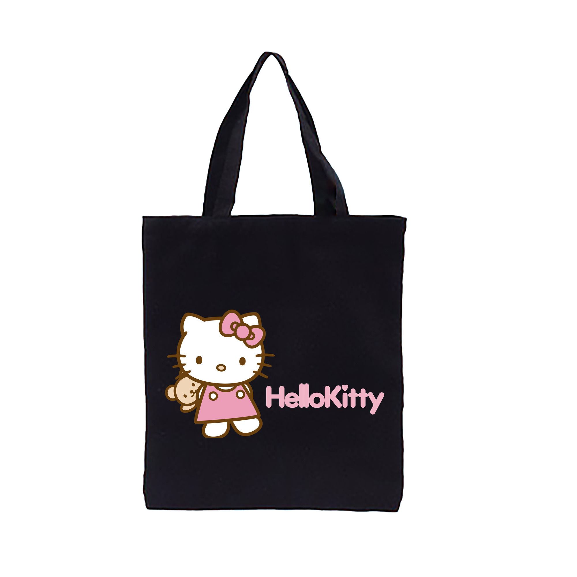 （画像用） Hello Kitty ハローキティ 縦型キャンバス生地手提げバッグ　トートバッグ