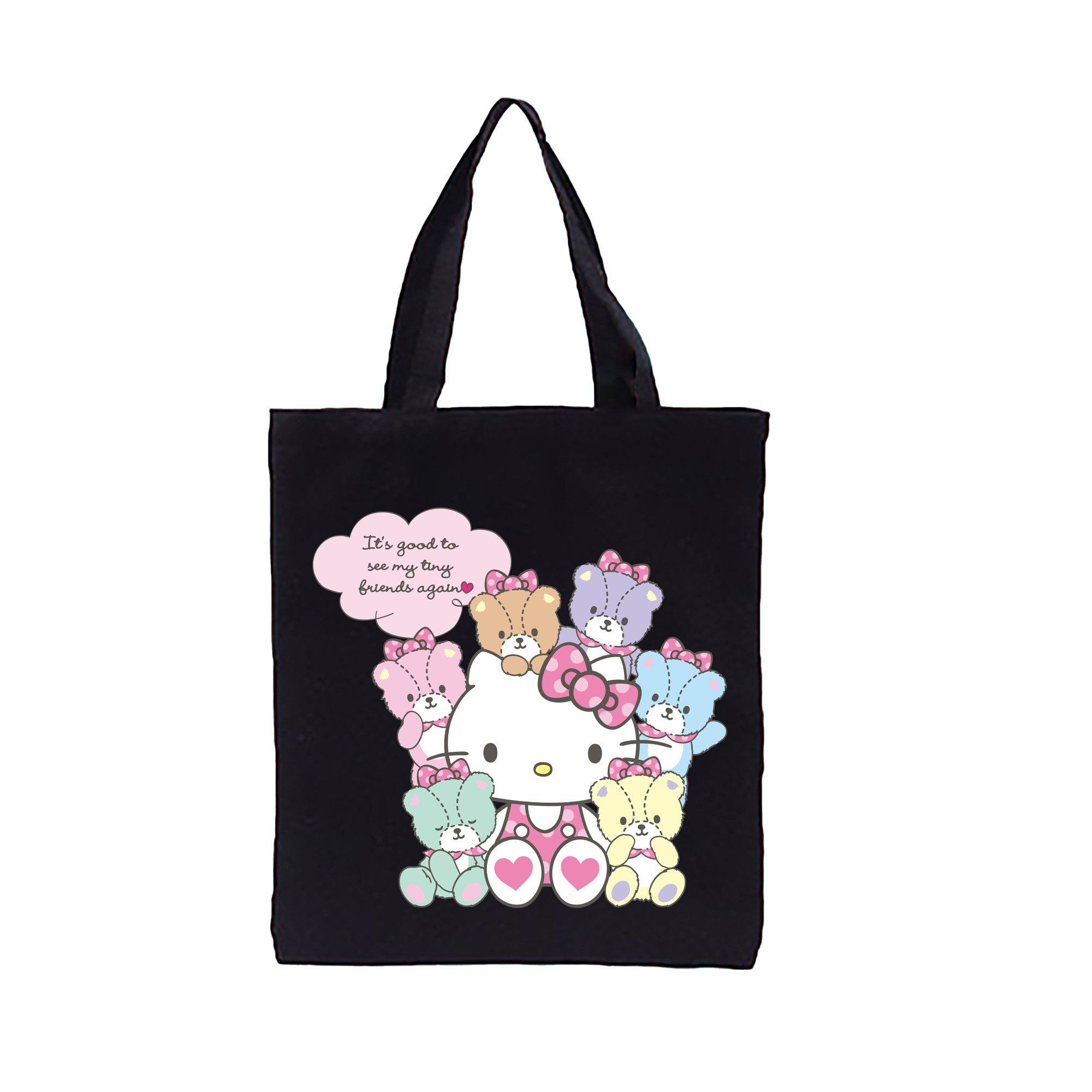 （画像用） Hello Kitty ハローキティ 縦型キャンバス生地手提げバッグ　トートバッグ