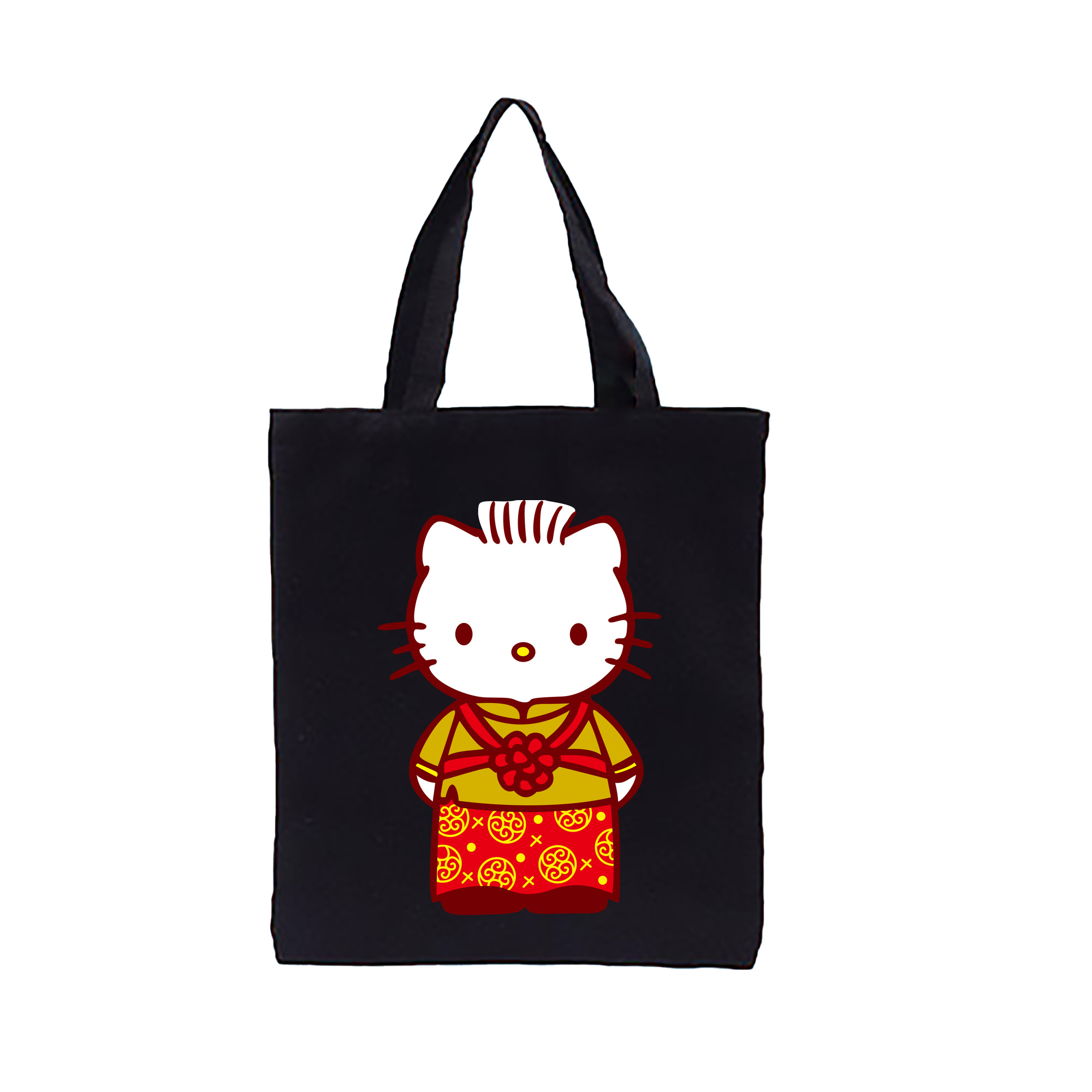 （画像用） Hello Kitty ハローキティ 縦型キャンバス生地手提げバッグ　トートバッグ