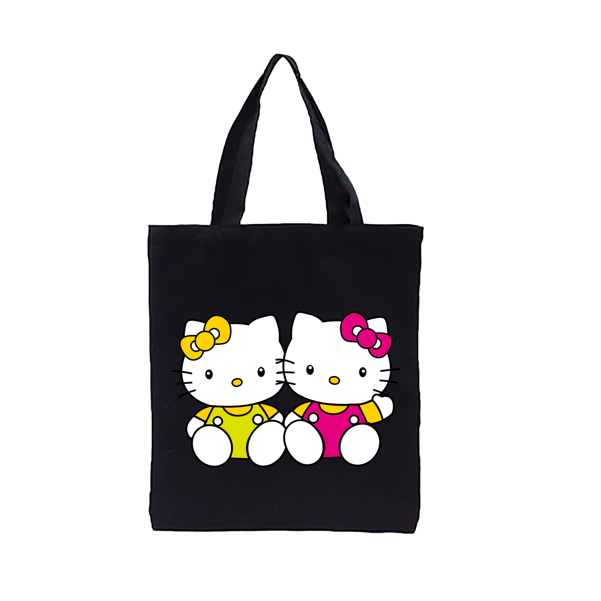 （画像用） Hello Kitty ハローキティ 縦型キャンバス生地手提げバッグ　トートバッグ