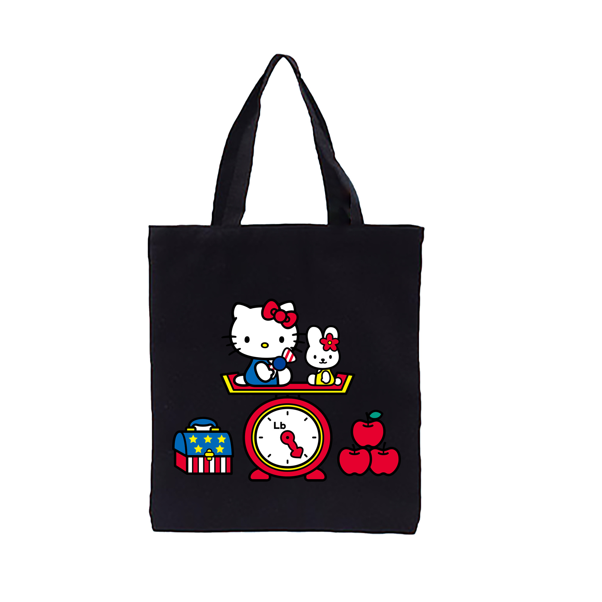 （画像用） Hello Kitty ハローキティ 縦型キャンバス生地手提げバッグ　トートバッグ