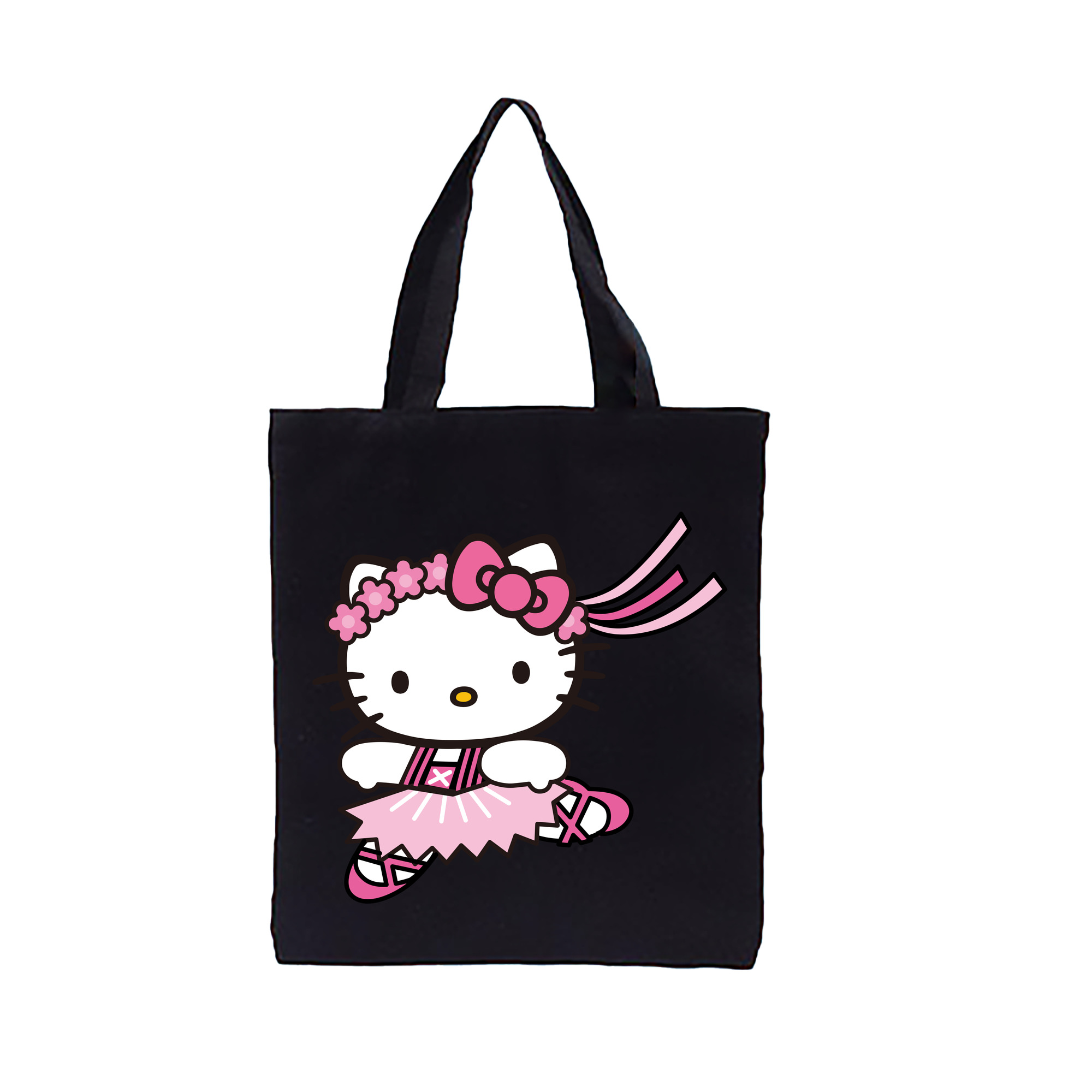 （画像用） Hello Kitty ハローキティ 縦型キャンバス生地手提げバッグ　トートバッグ