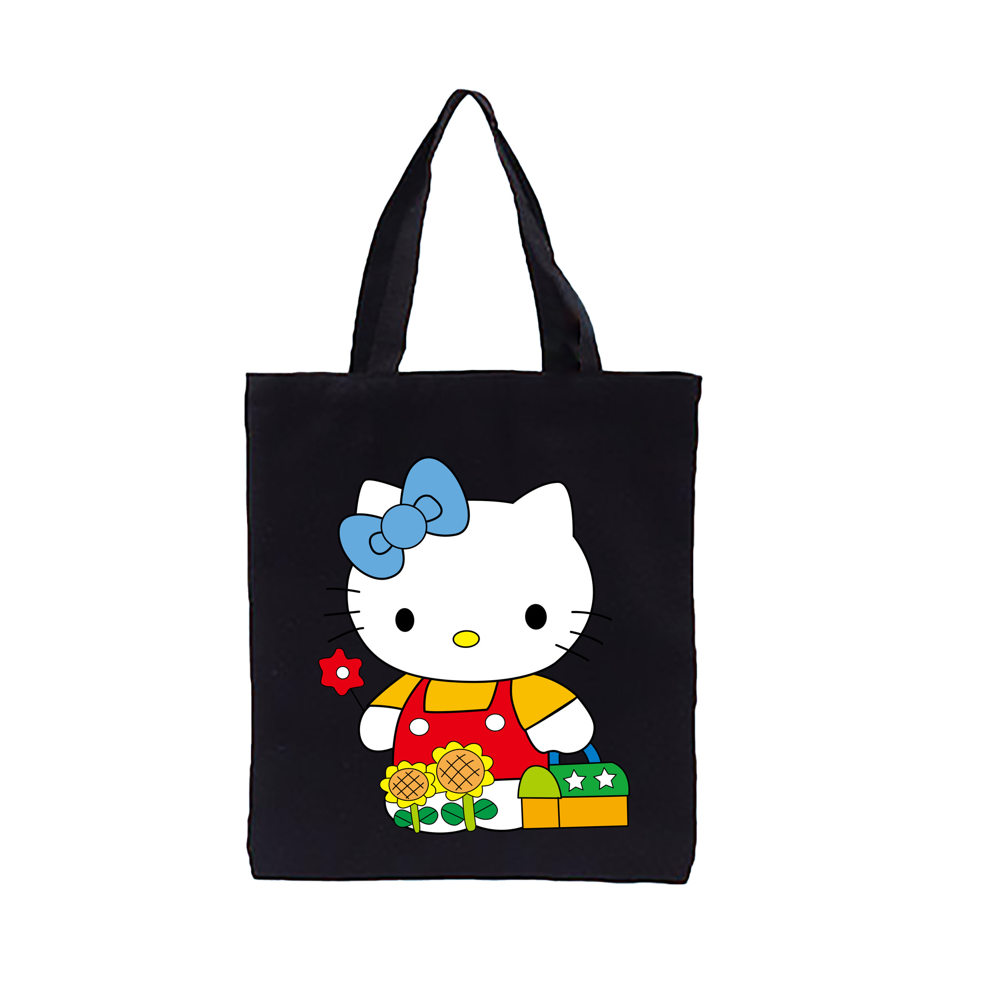 （画像用） Hello Kitty ハローキティ 縦型キャンバス生地手提げバッグ　トートバッグ