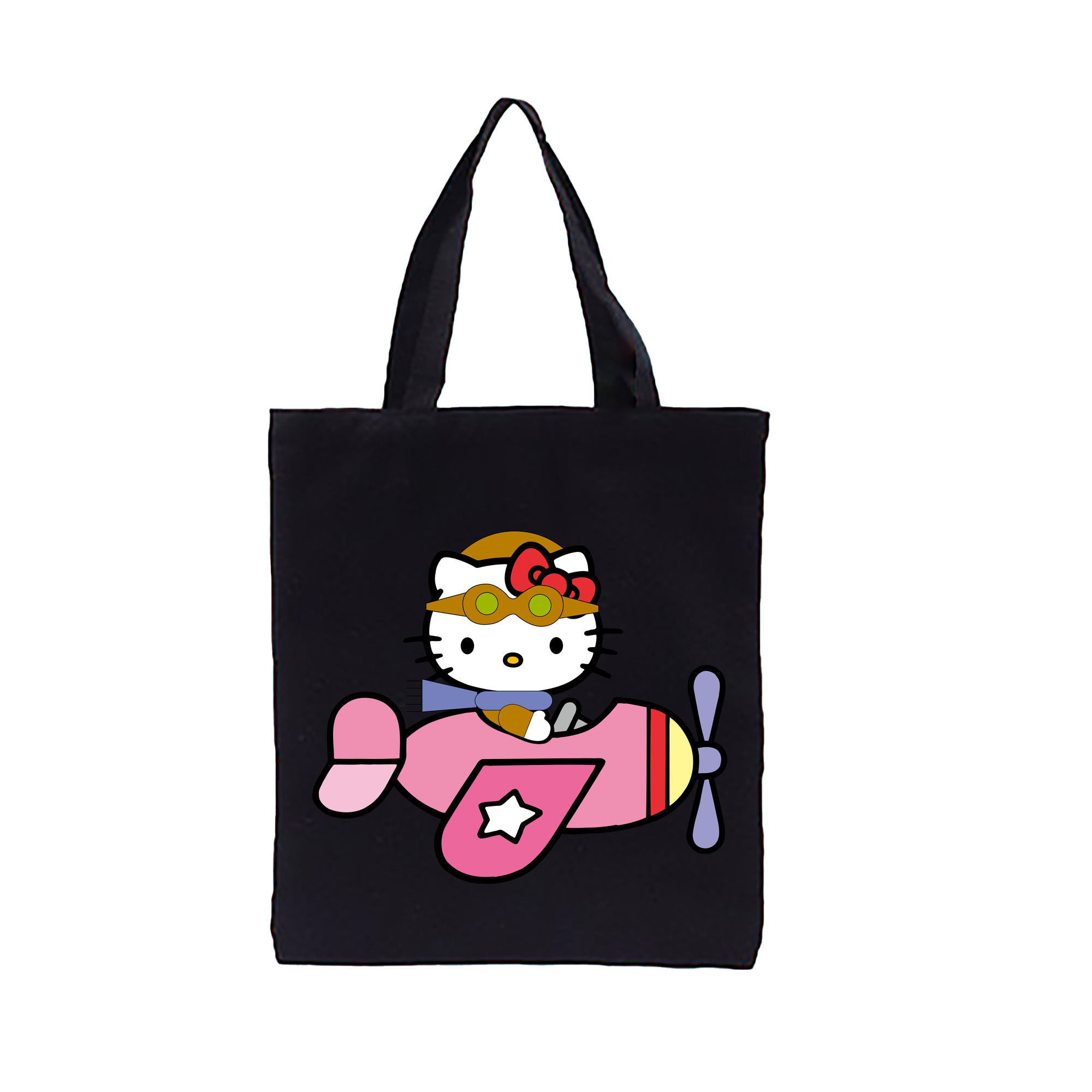 （画像用） Hello Kitty ハローキティ 縦型キャンバス生地手提げバッグ　トートバッグ