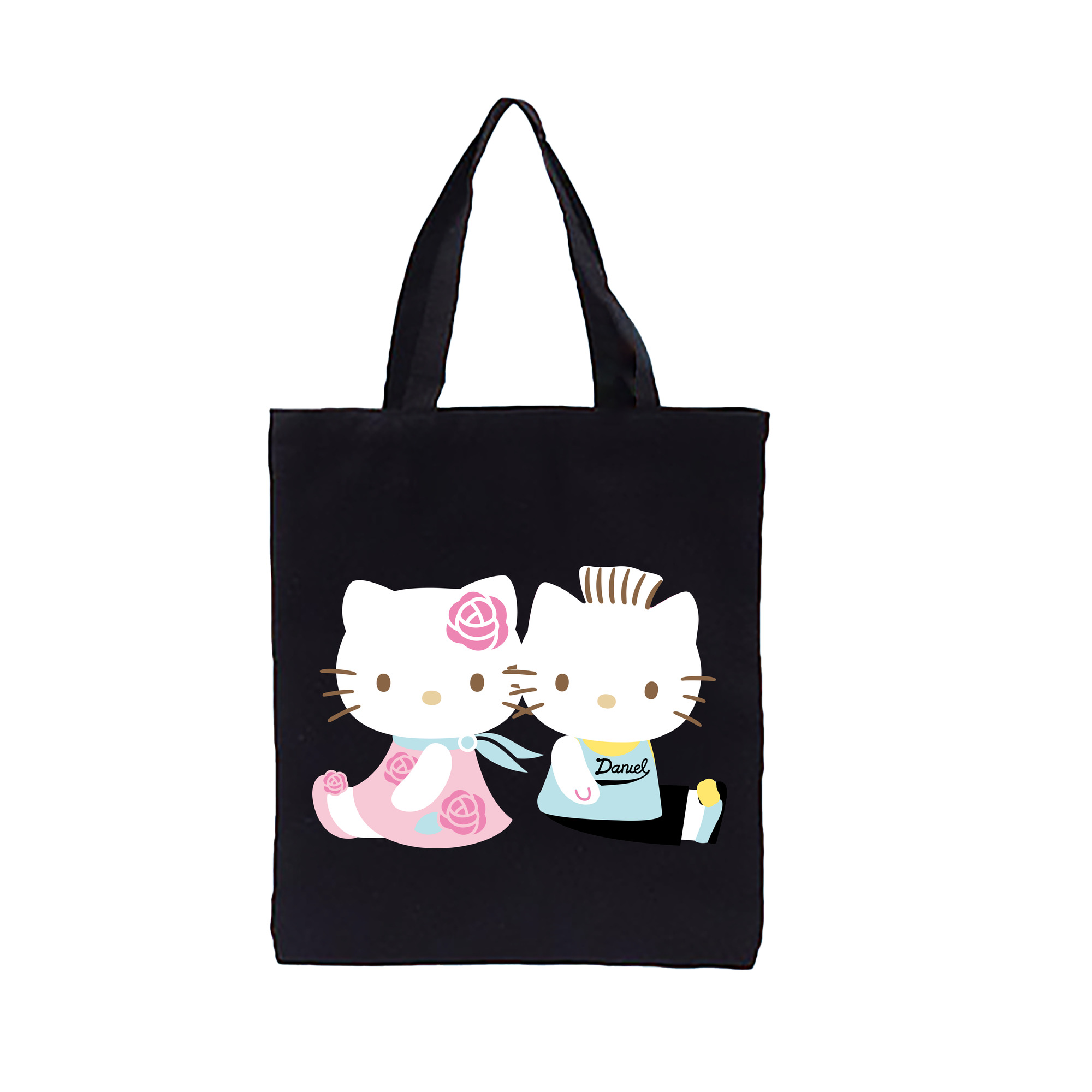 （画像用） Hello Kitty ハローキティ 縦型キャンバス生地手提げバッグ　トートバッグ