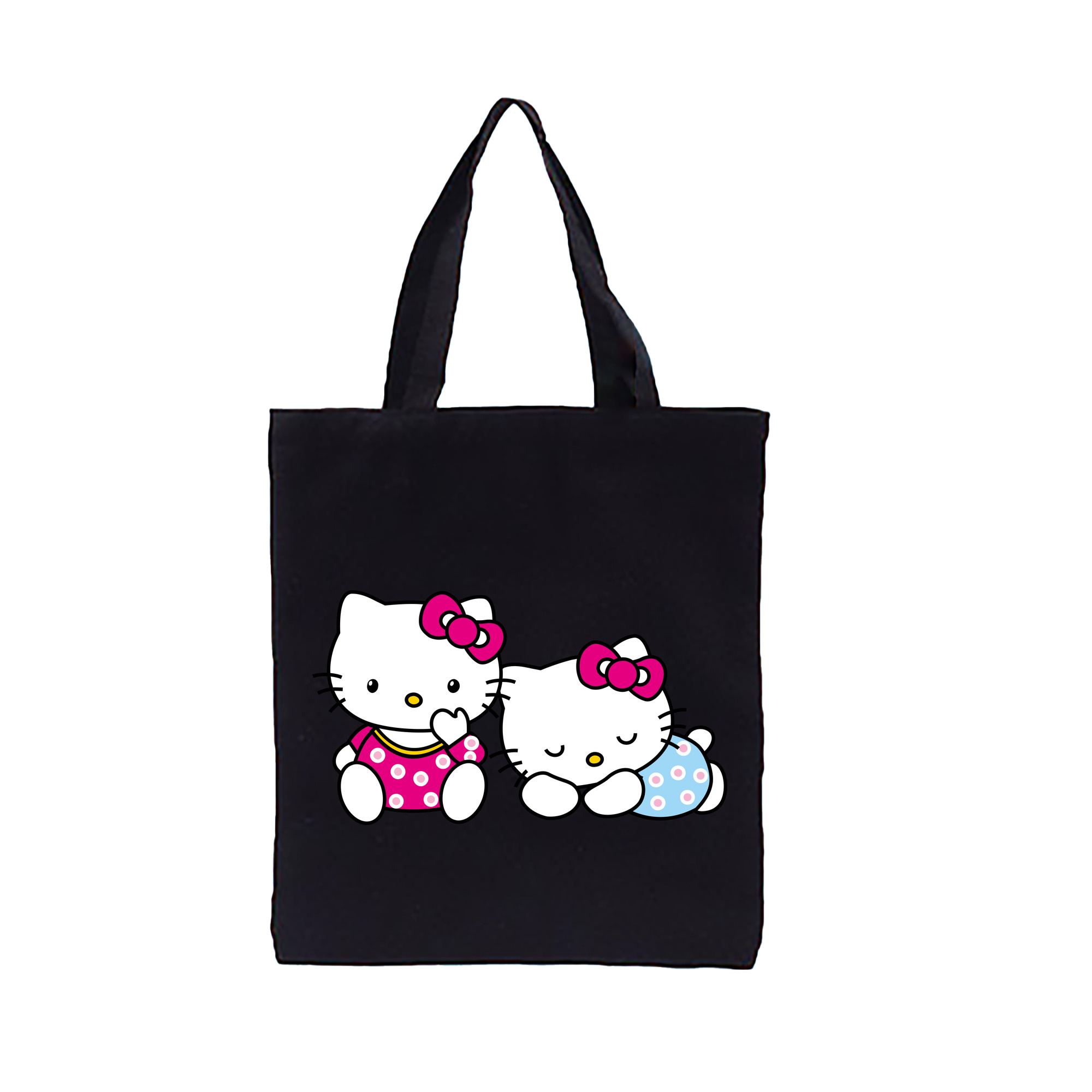 （画像用） Hello Kitty ハローキティ 縦型キャンバス生地手提げバッグ　トートバッグ