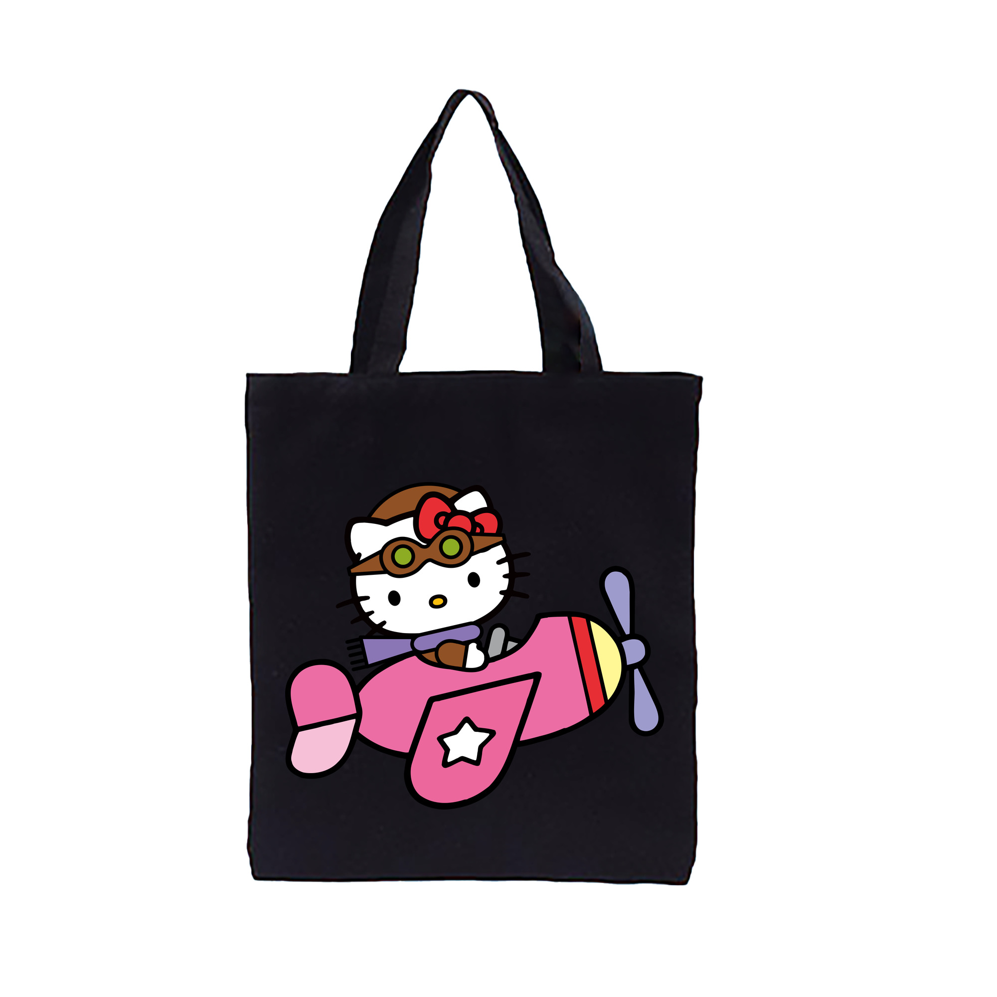 （画像用） Hello Kitty ハローキティ 縦型キャンバス生地手提げバッグ　トートバッグ