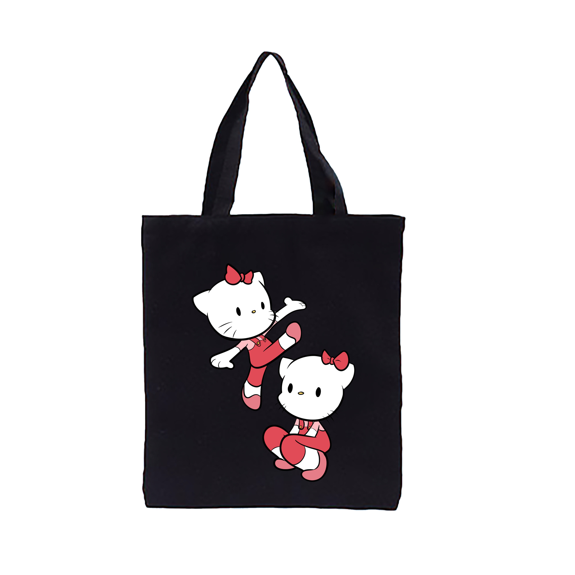 （画像用） Hello Kitty ハローキティ 縦型キャンバス生地手提げバッグ　トートバッグ